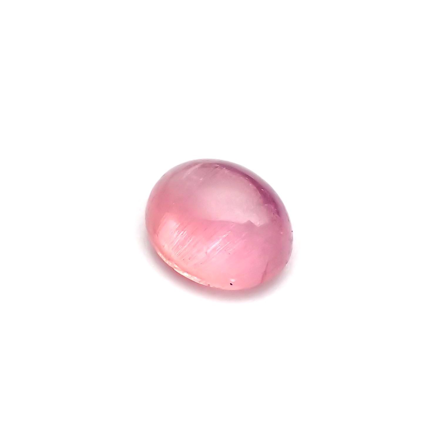 ペツォッタイトキャッツアイ(ラズベリル)(宝石名ペツォッタイト・キャッツアイ) マダガスカル産 0.359ct ソ付(彩珠)[210711642]4.7×3.8mm前後
