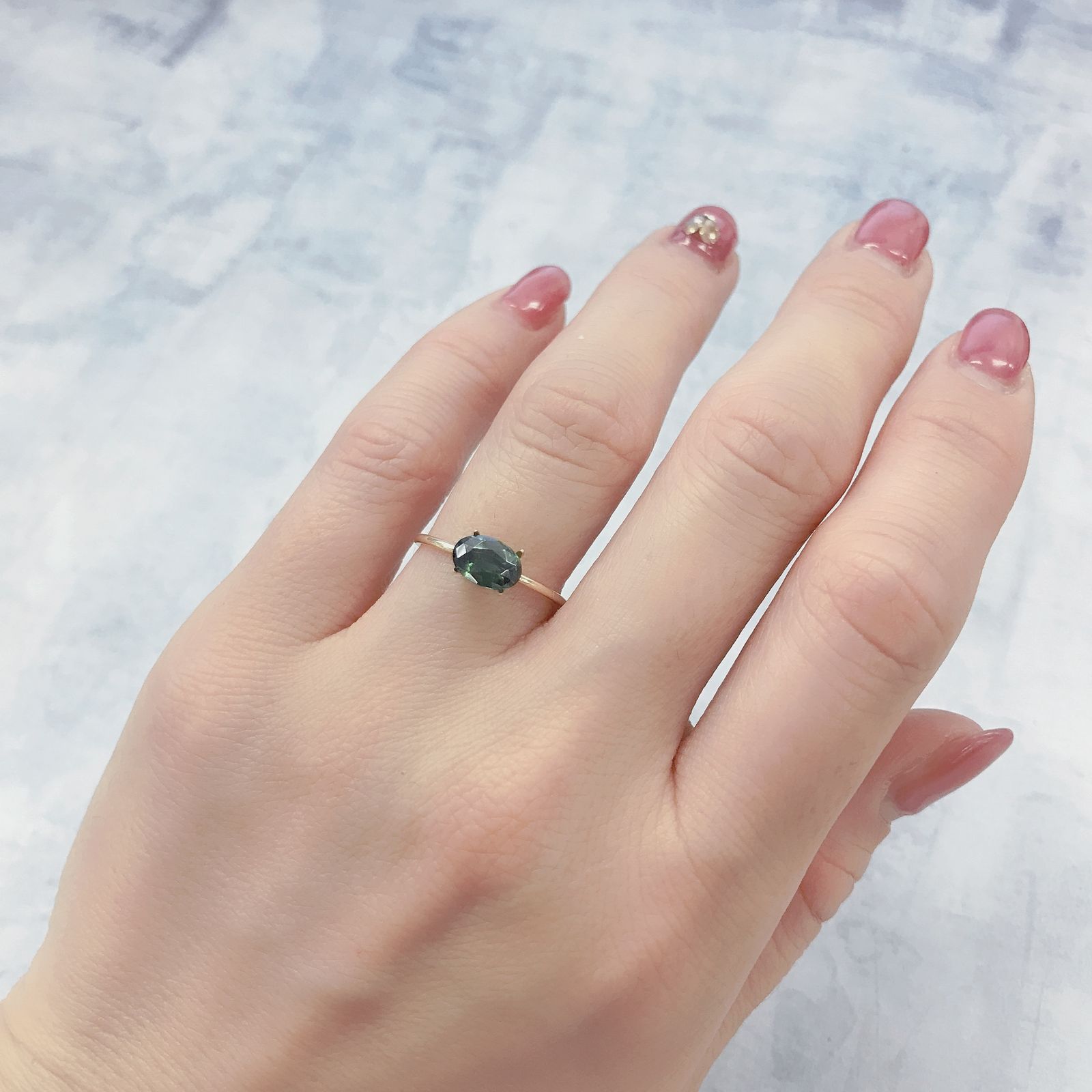 グリーンジルコン(宝石名ジルコン)スリランカ/カンボジア産 1.40ct 識別済[220114891]7.3x5.1mm前後
