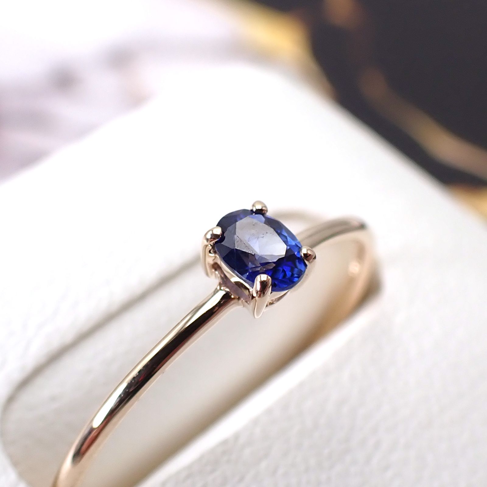 リング空枠：石留め▶サファイア（お客様製作例）