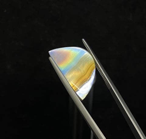 ◇フリーフォーム◇アイリスアゲート スライス インドネシア・スマトラ産 4.38ct[231023662]20.1x12.2mm前後