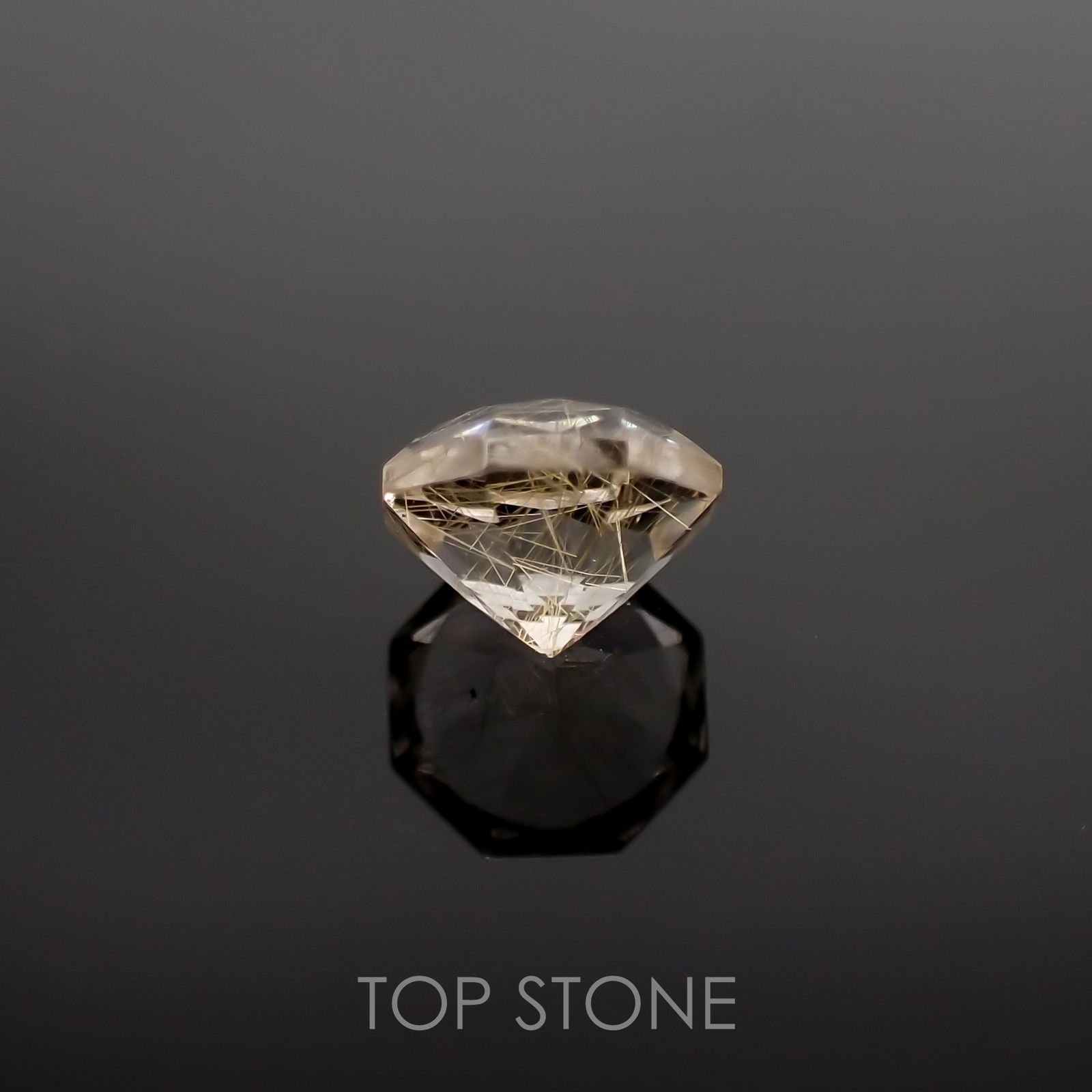 ◇オクタゴンカット◇ルチルクォーツSA(宝石名ルチルレイテッド・クォーツ) ブラジル産 0.92ct 識別済[210611303]6.2×6.1mm前後