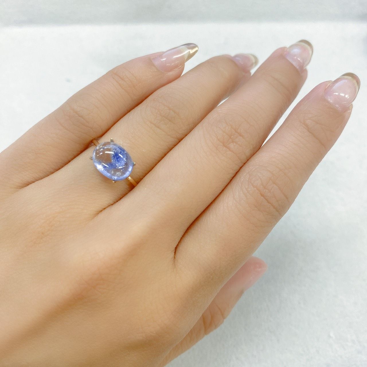 デュモルチェライトインクォーツ ブラジル産 3.44ct[210812218]10.3×8mm前後