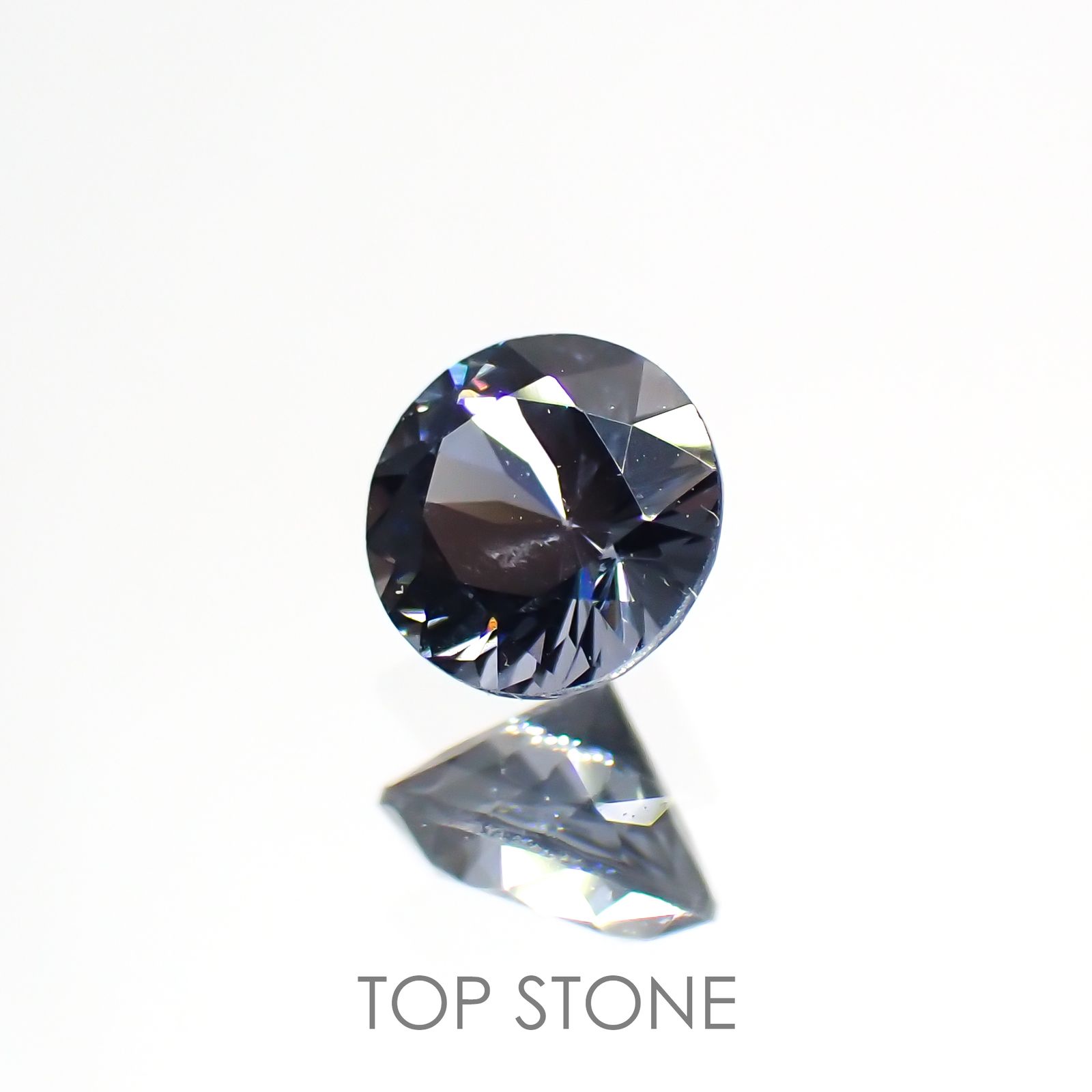 グレイッシュブルースピネル(宝石名スピネル) ビルマ産 0.32ct 識別済[211013474]4.2×4.1mm前後