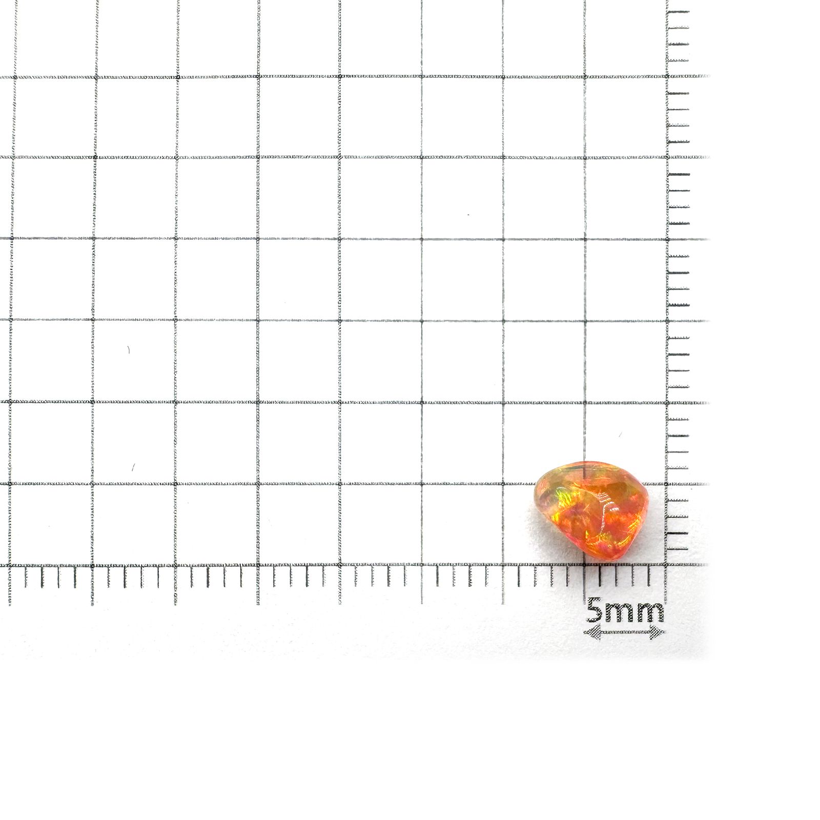 ファイヤーオパール 原石 メキシコ産 0.84ct[240125271]6.5x4.9mm前後