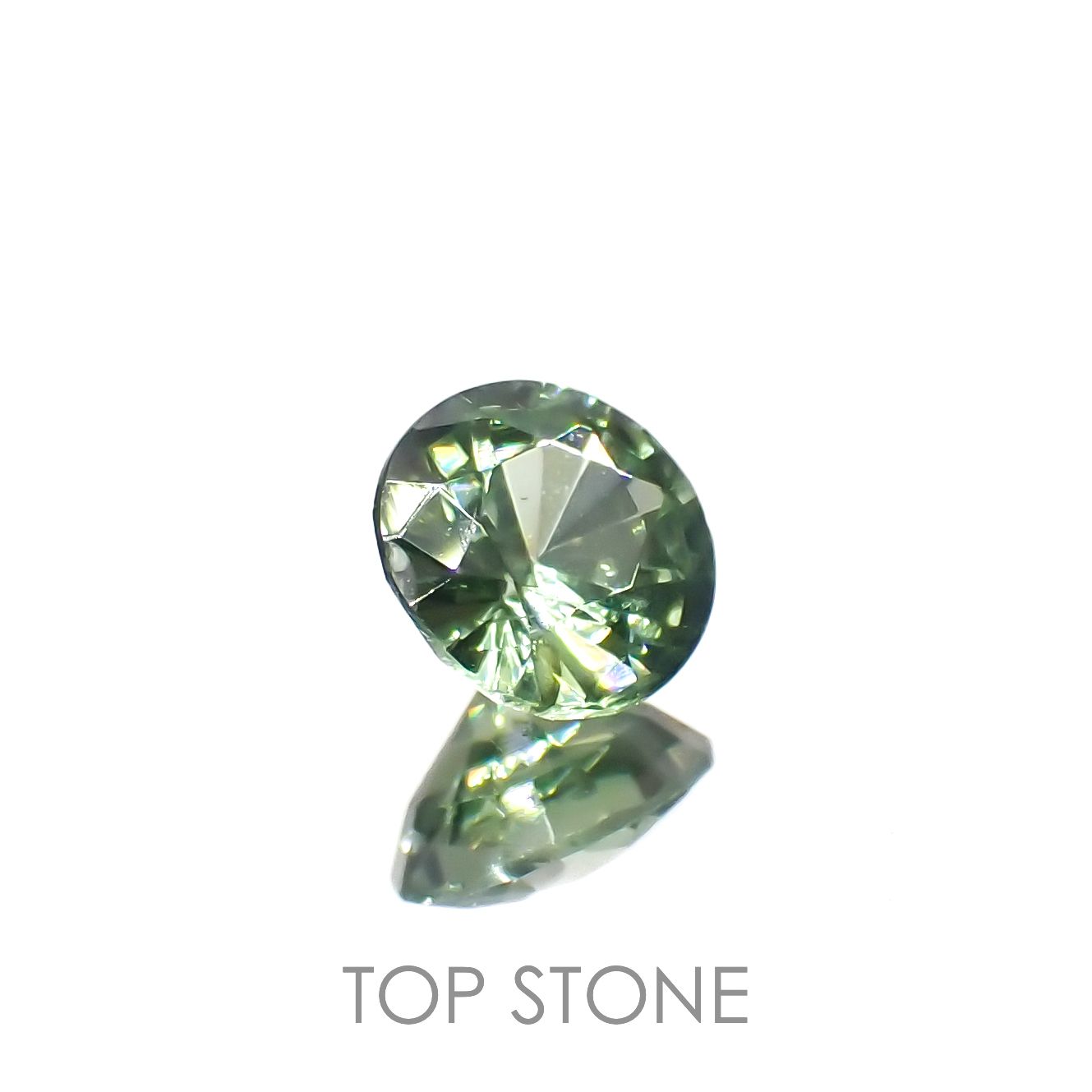 グリーンジルコン(宝石名ジルコン)スリランカ/カンボジア産 0.49ct 識別済[230220686]4.7x4.6mm前後