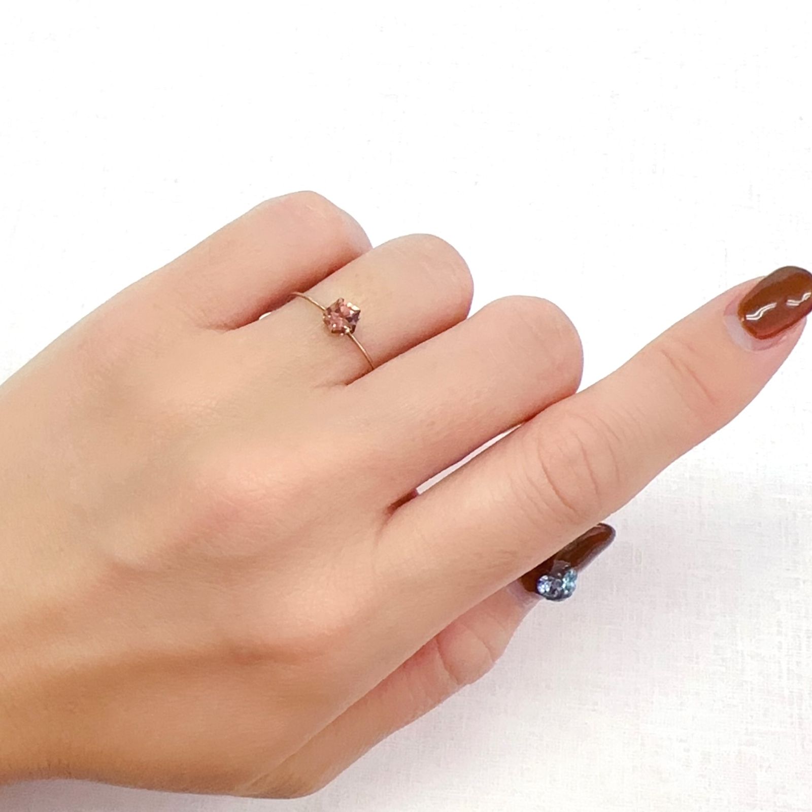 ◇ペンタゴンカット◇ピンクトルマリン SA(宝石名ピンク・トルマリン)ブラジル産 0.43ct 識別済[231124220]5.2x5.2mm前後