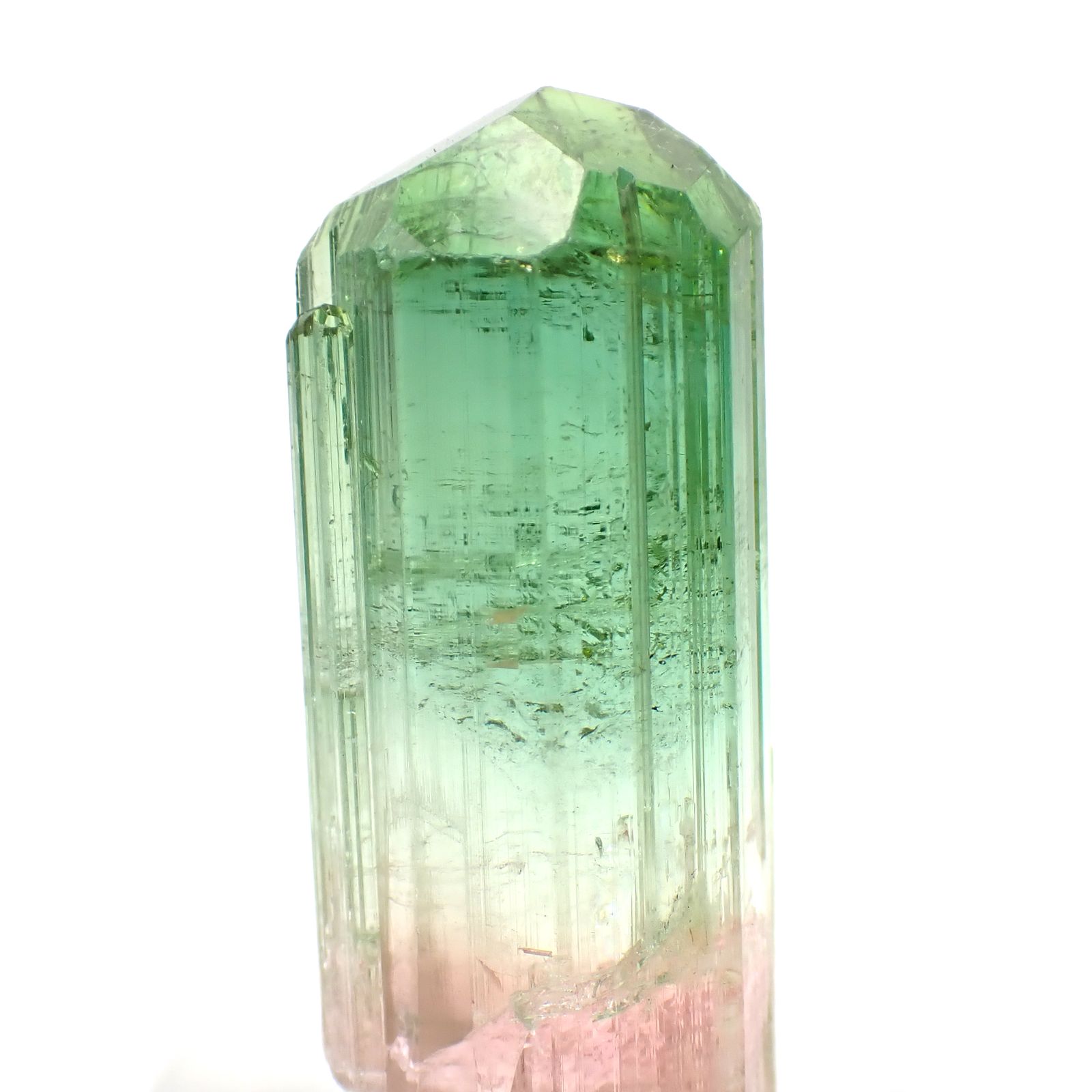 トルマリン柱状結晶原石 アフガニスタン・クナル州産 アクリル台座付き 95.18ct(19.03g) / 13.3x18.2x41.1mm前後 [260632365]