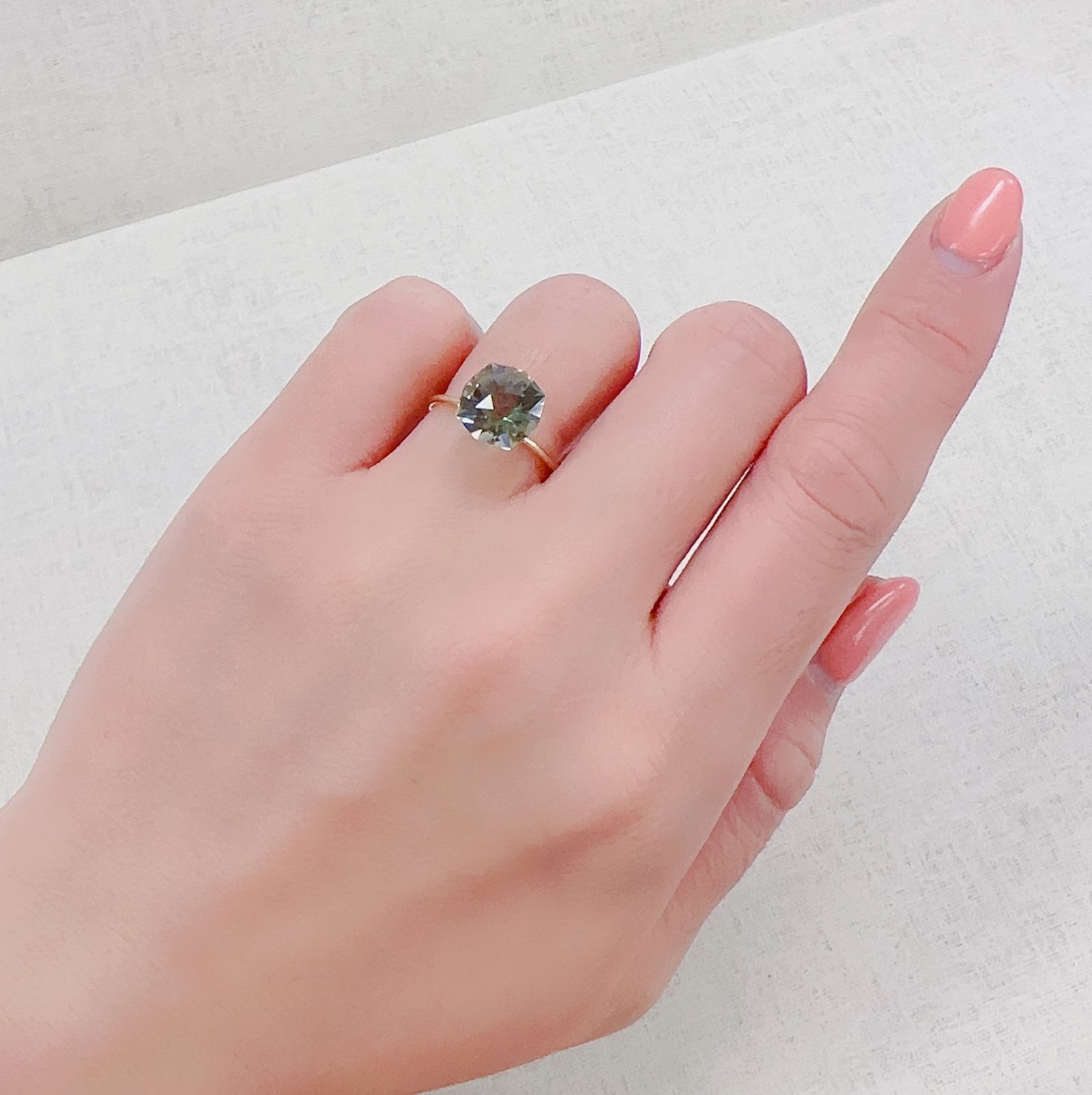 ◇カスタムカット◇バイカラーオレゴンサンストーン(宝石名ラブラドライト)アメリカ・オレゴン州産 2.92ct 識別済[230321114]9.4x9.3mm前後