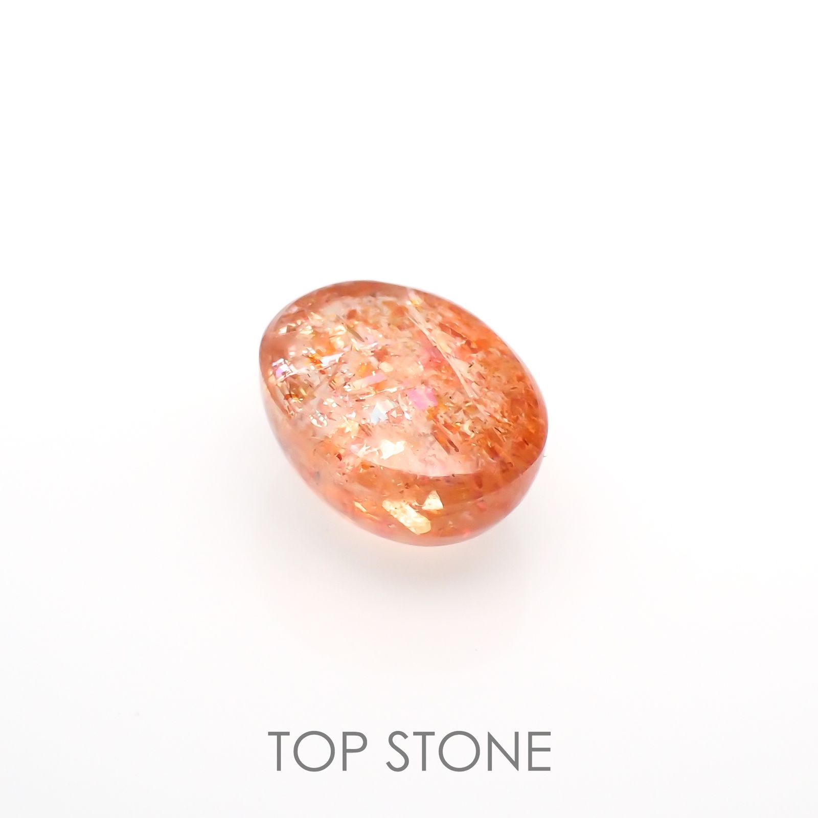 イリュージョンサンストーン(宝石名フェルドスパー) タンザニア産 3.46ct 識別済[211013334]10.1×8.1mm前後