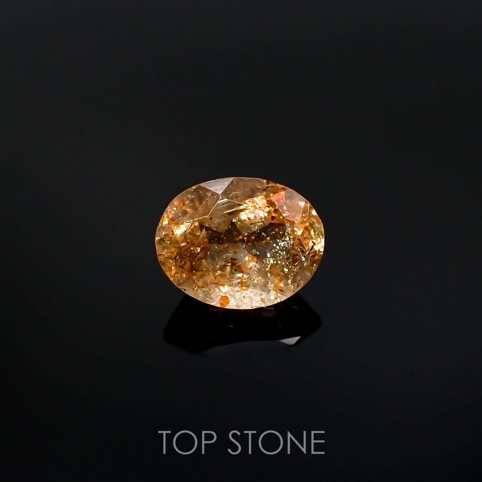 イリュージョンサンストーン インド産 1.67ct[220918100]8.8x6.9mm前後