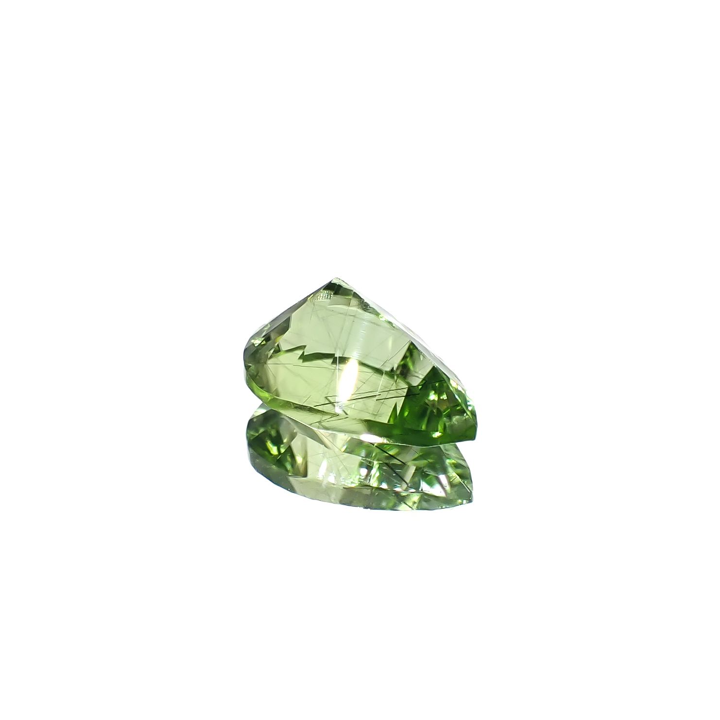 ◇コンケーブカット◇ルドウィジャイトインペリドット パキスタン産 3.19ct[240628423]11.5x7.8mm前後