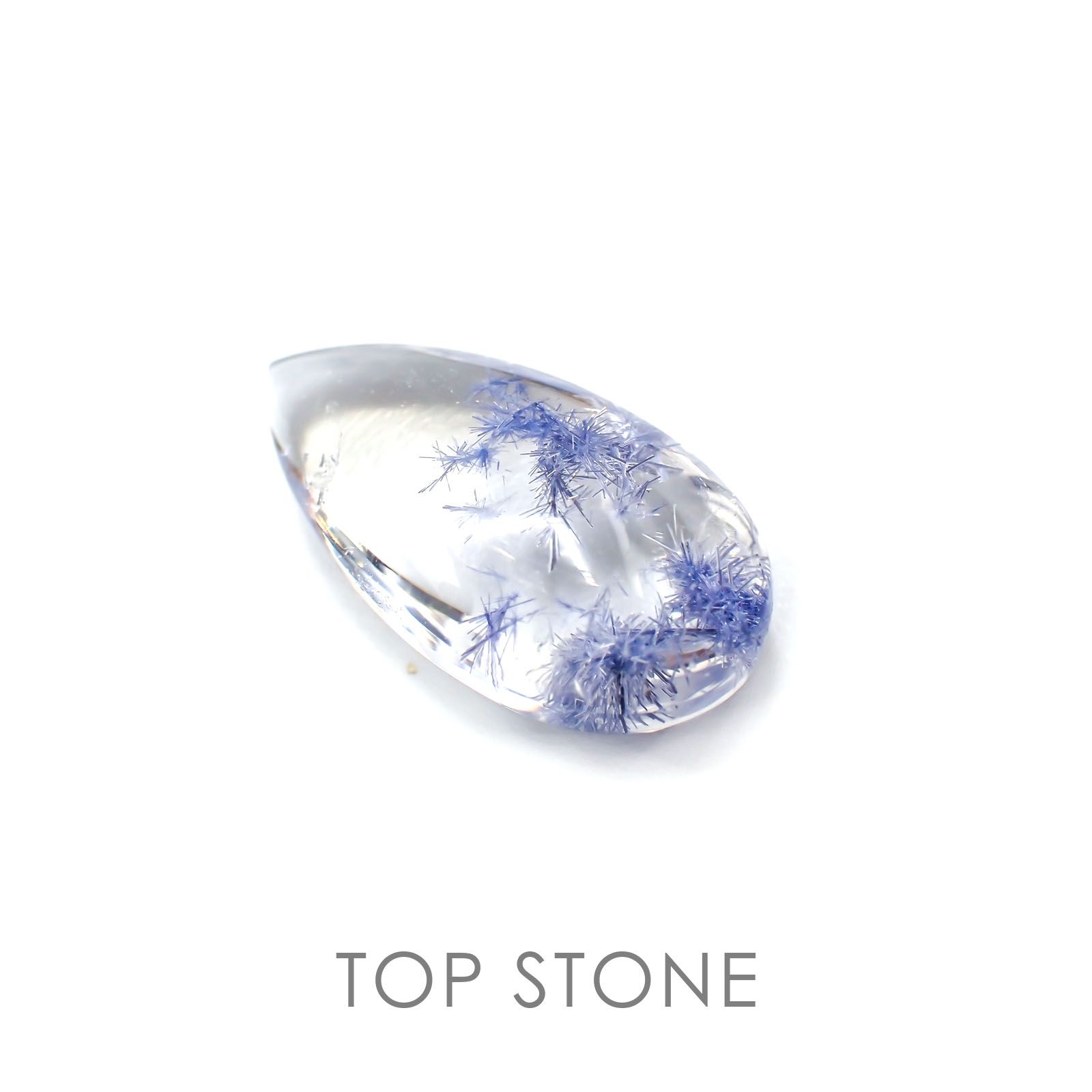 デュモルチェライトインクォーツ ブラジル産 14.59ct[21019208]23.2×11.8mm前後