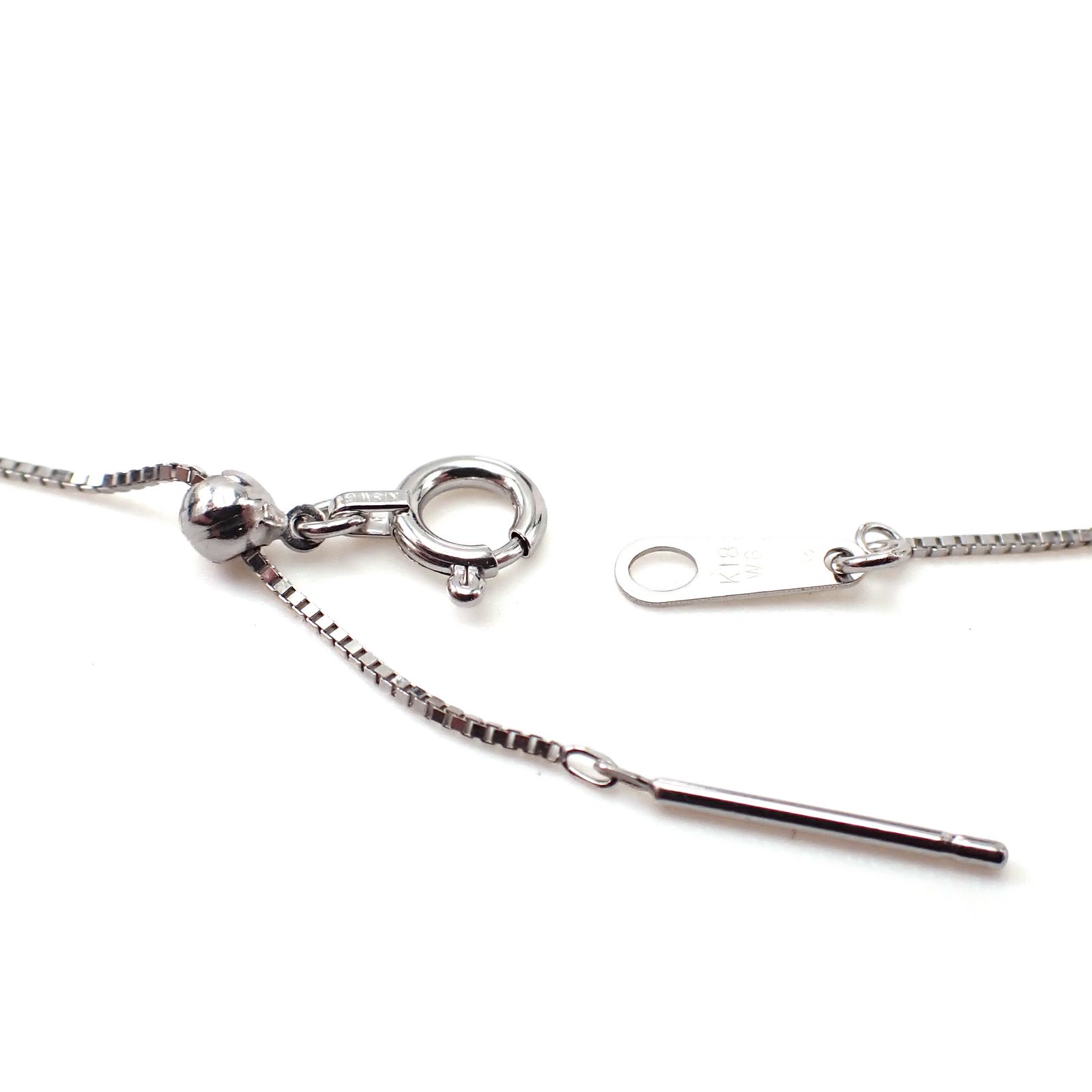 K18WGスライドピンチェーン ベネチアン[326]0.6mm 45cm