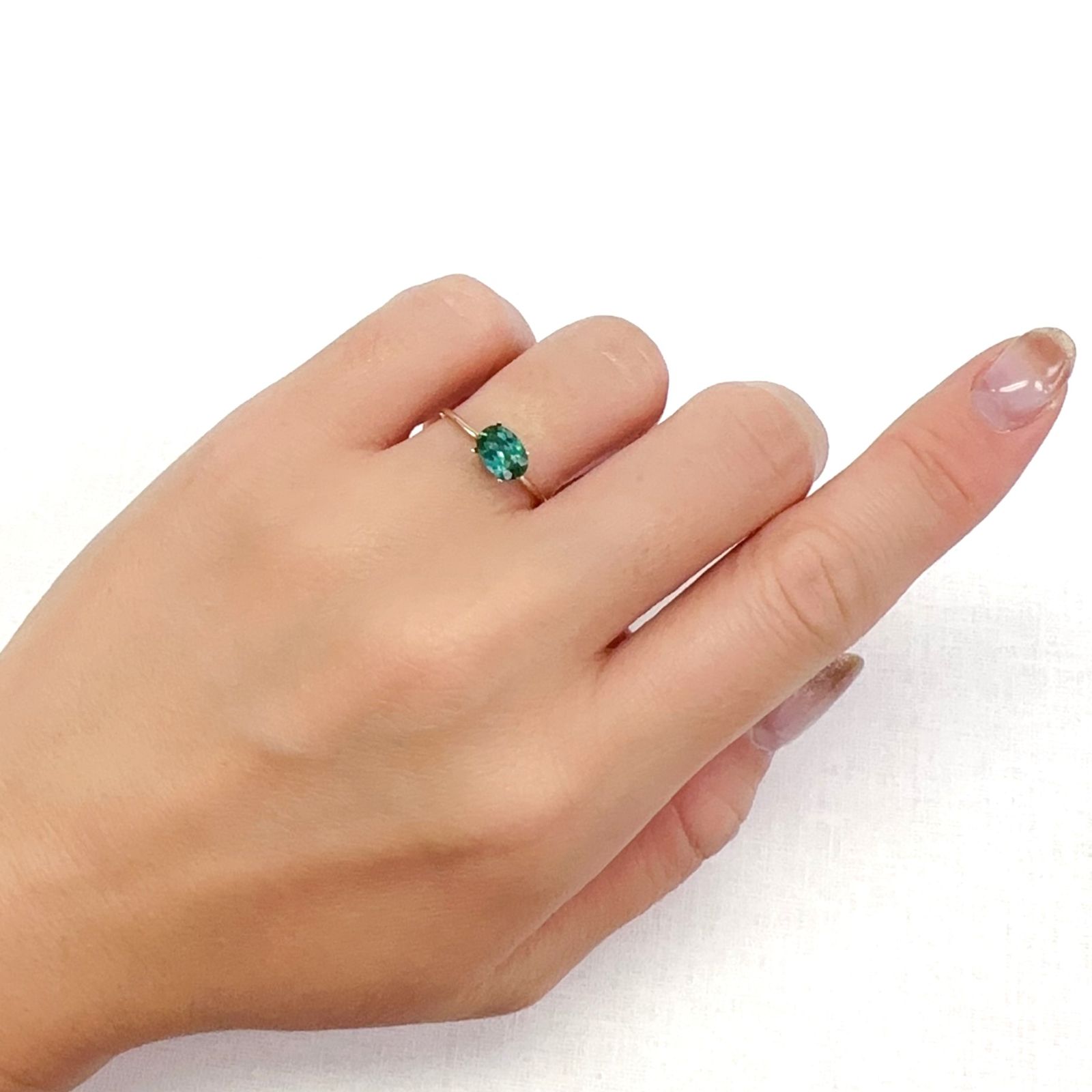 天然石ブルーグリーントルマリン ブルーグリーン トルマリン 1.39ct ルース クッション