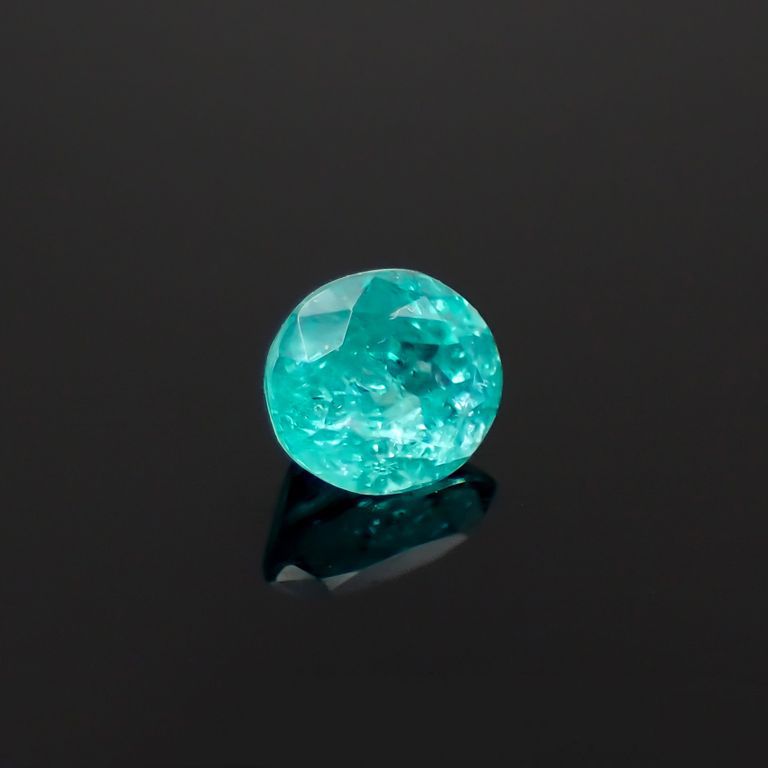 パライバトルマリン(宝石名トルマリン/別名パライバ・トルマリン)ブラジル・キントス鉱山産 0.33ct 識別済[230119872]4.5x3.8mm前後