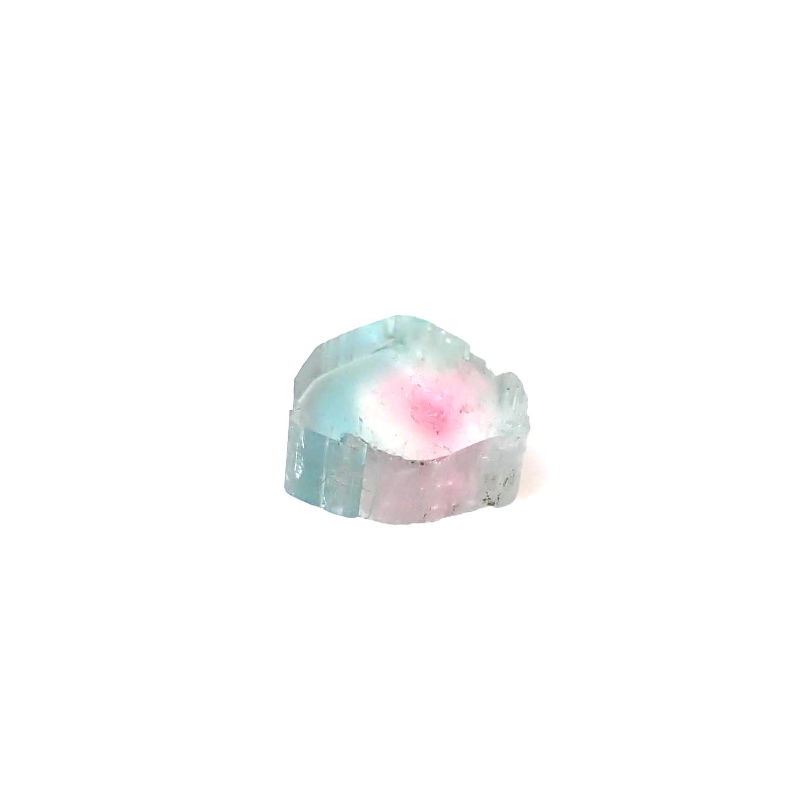 ウォーターメロントルマリン 原石スライス アフガニスタン産 1.67ct [250430217]7x6.8mm前後
