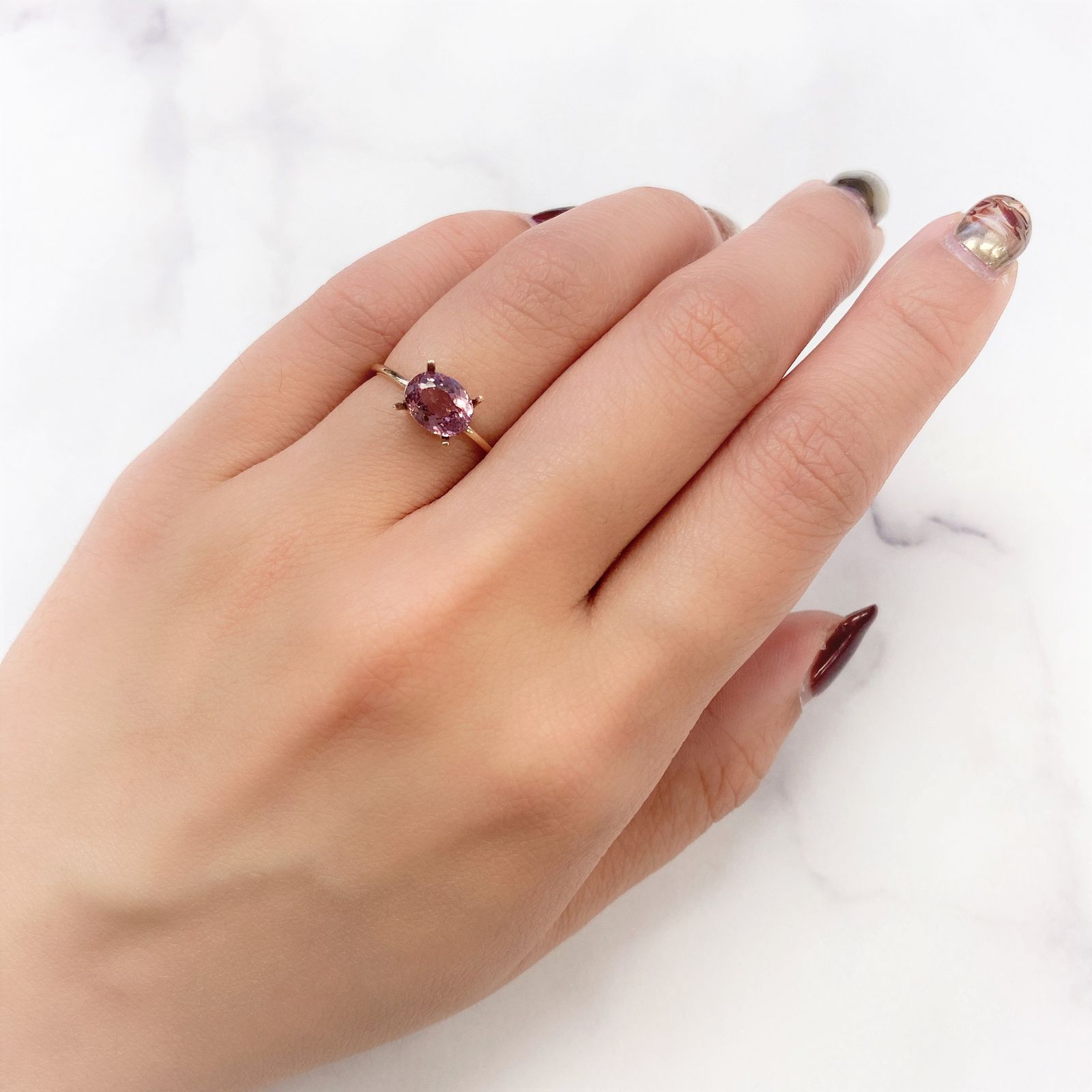 マラヤガーネット(宝石名ガーネット) タンザニア・マヘンゲ産 1.51ct 識別済[20052452]7.3×5.7mm前後