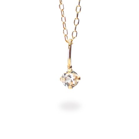 ◇K18 Petitデザイン限定品◇一粒石ジュエリー | ハイアライトオパール 2.5mm [チャーム/ペンダントトップ※チェーン別売り]