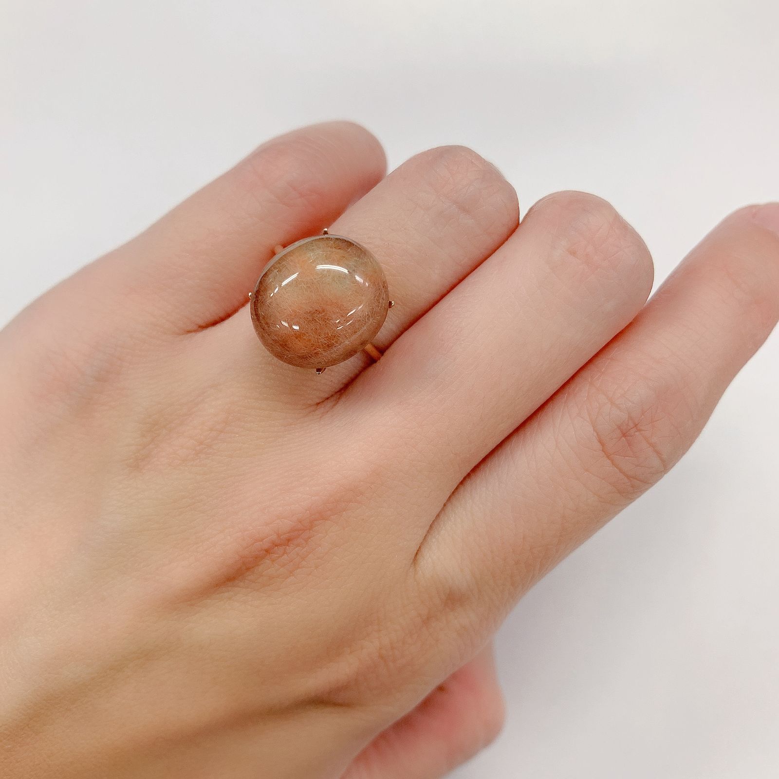 ピンクデュモルチェライトインクォーツ ブラジル産 9.11ct[21019090]14.5×12.9mm前後