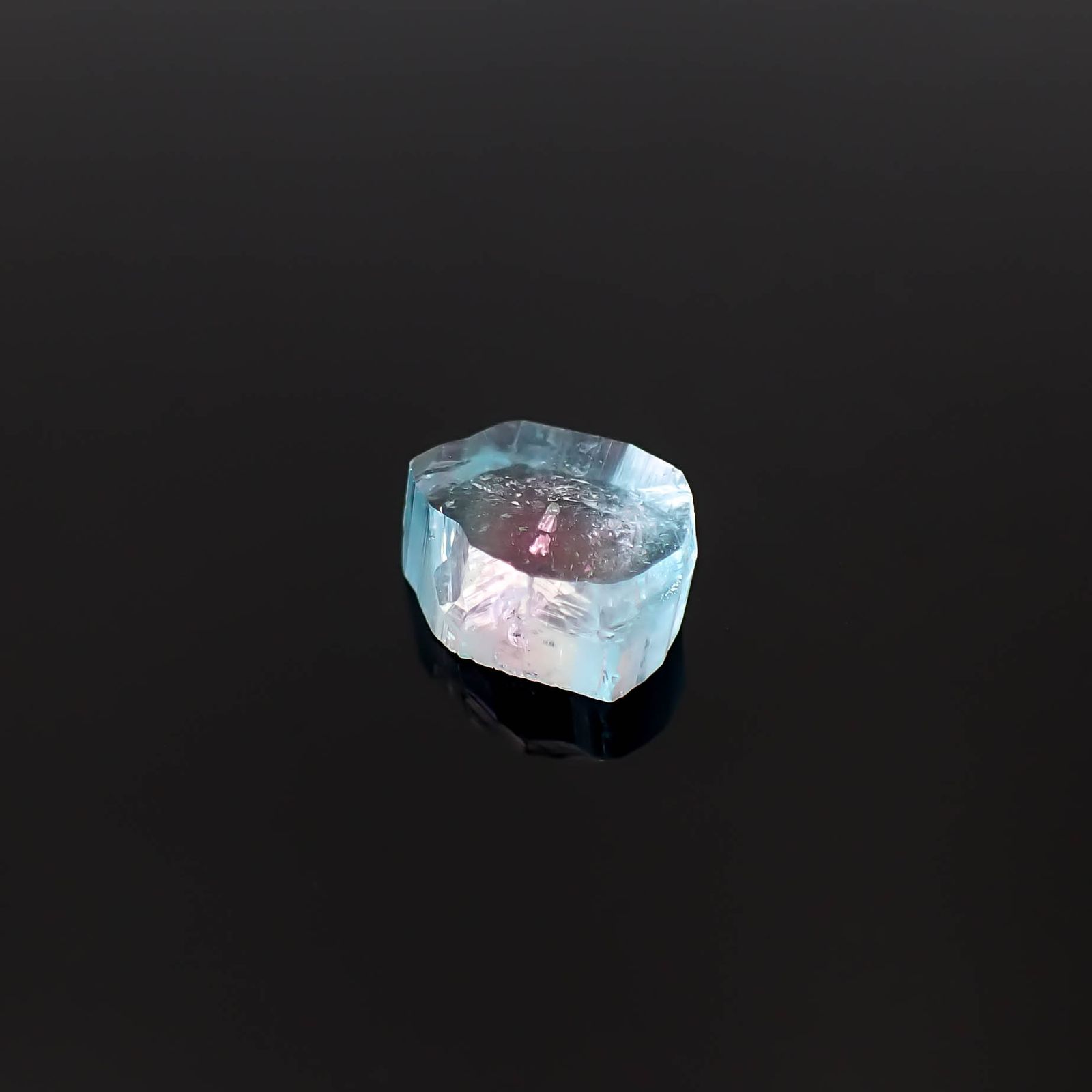 ウォーターメロントルマリン 原石スライス アフガニスタン産 2.33ct [250430212]8.8x7.1mm前後