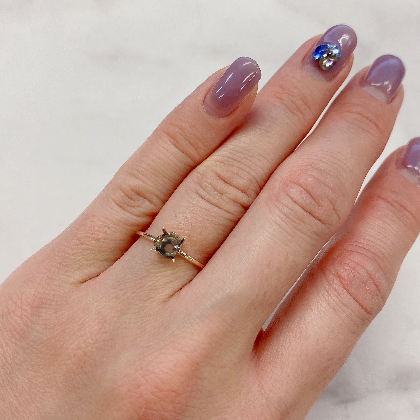 スライスカットダイヤモンド(宝石名ダイアモンド) 南アフリカ産 0.12ct 識別済[20106580]5×4.8mm前後