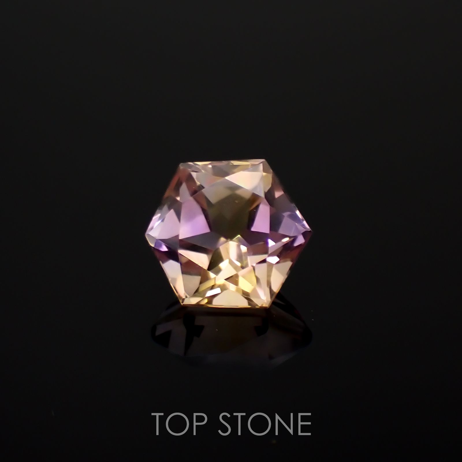 ◇ヘキサゴンカット◇アメトリン ブラジル産 6.41ct[221018593]11x11.3mm前後