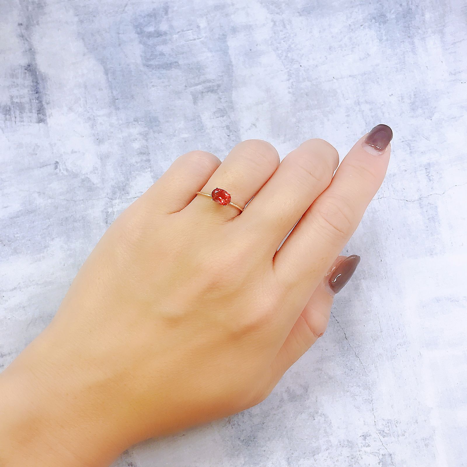 レッドラブラドライト(宝石名ラブラドライト)エチオピア産 0.68ct 識別済[221018265]6.8x4.9mm前後