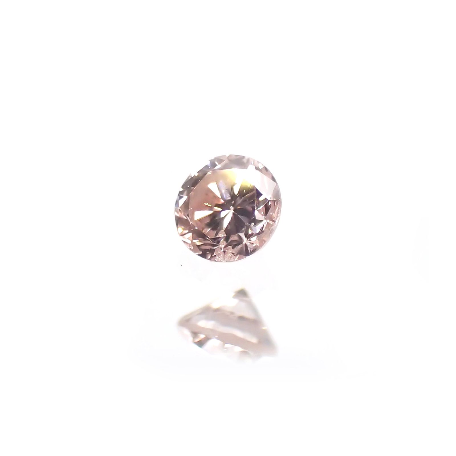 ピンクダイヤモンド(宝石名ダイヤモンド) I-1 / FANCY LIGHT ORANGY PINK 0.044ct ソ付(CGL)[210812231]2.1×2.1mm前後