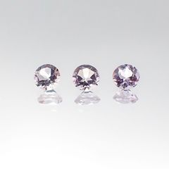 <ランダムセレクト3個セット> ピンクアメジストSA ラウンドカット ブラジル産 0.30ct前後(3pcs合計)[20096071-PAC]3×3mm前後