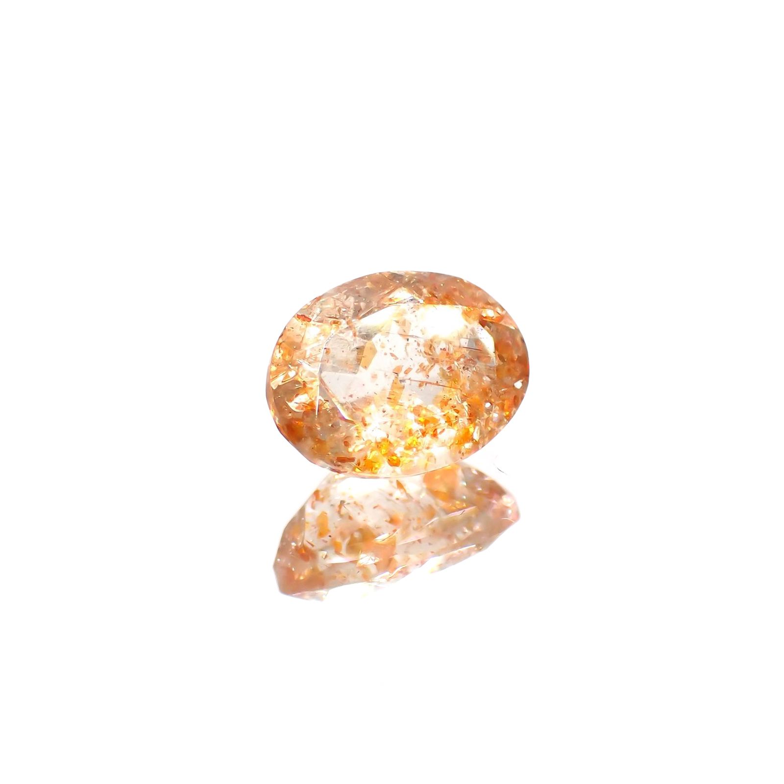 イリュージョンサンストーン インド産 1.74ct / 9.1x6.9mm前後 [260214218]