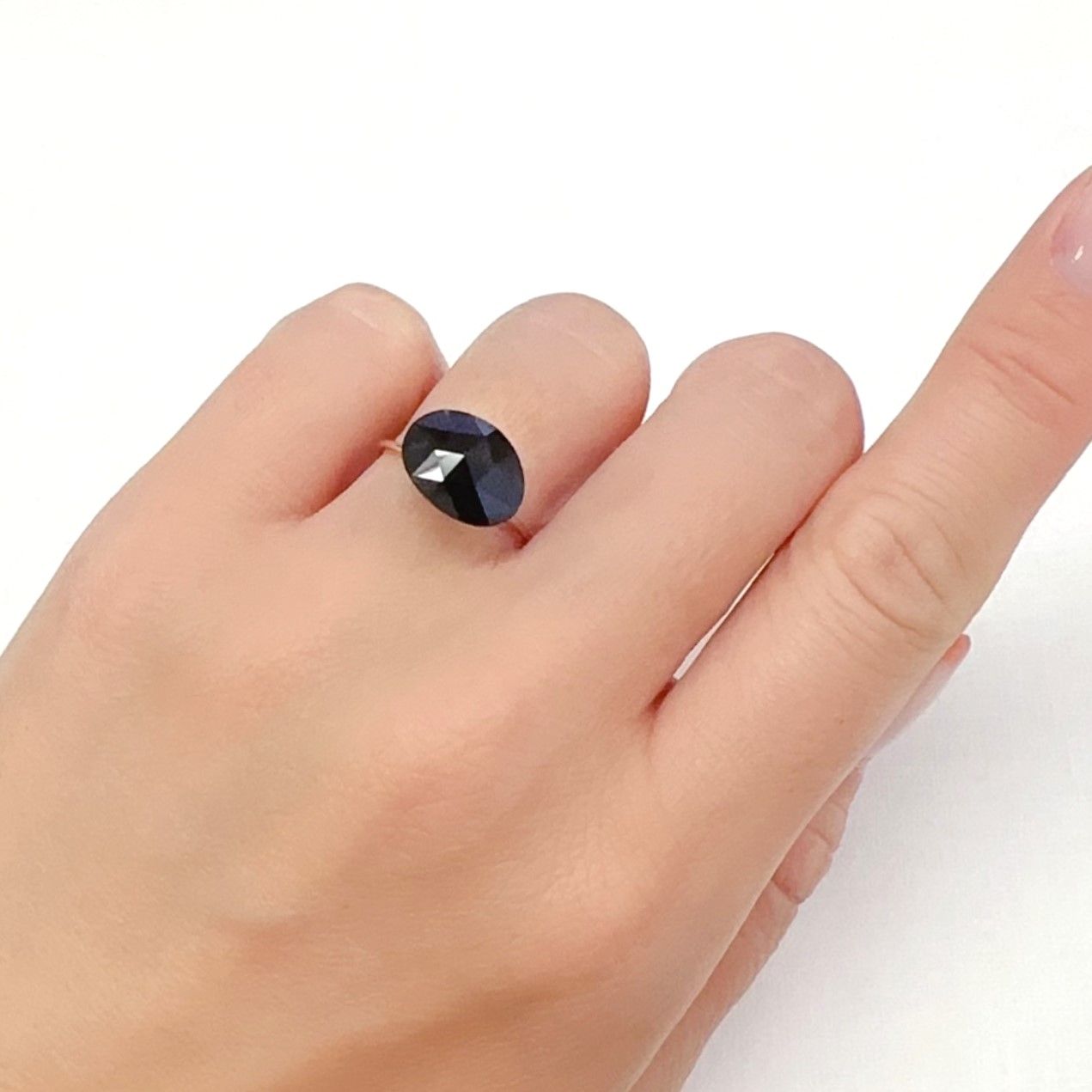 ◇カスタムローズカット◇モリオン チベット産 3.19ct[240427374]12.1x8.7mm前後