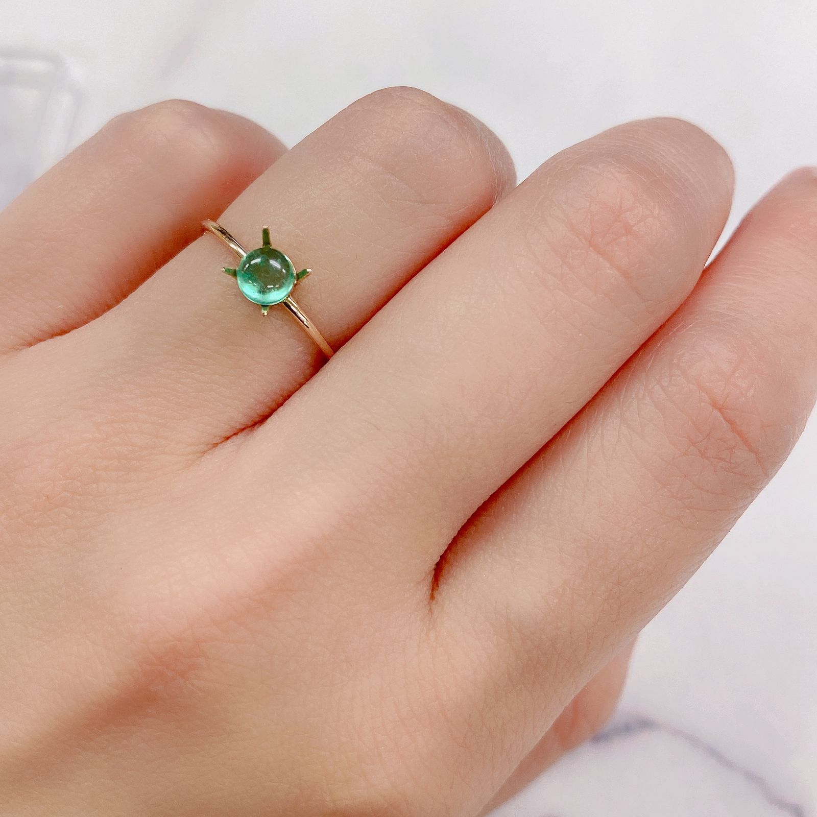 エメラルド(宝石名エメラルド)コロンビア産 0.49ct 識別済[231023868]4.7x4.6mm前後
