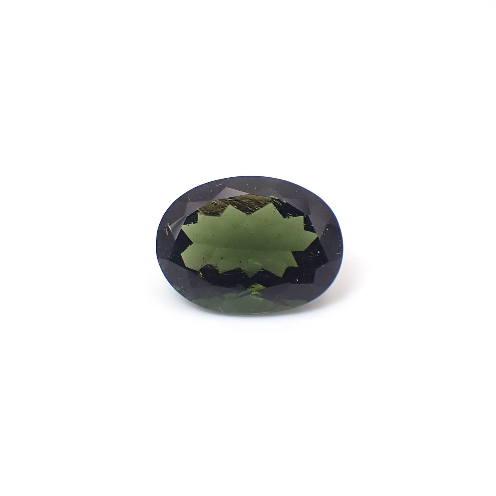 モルダバイト(宝石名モルダバイト)発見地：旧チェコスロバキア 識別済 14.46ct / 20x14.8mm前後 [260331943]