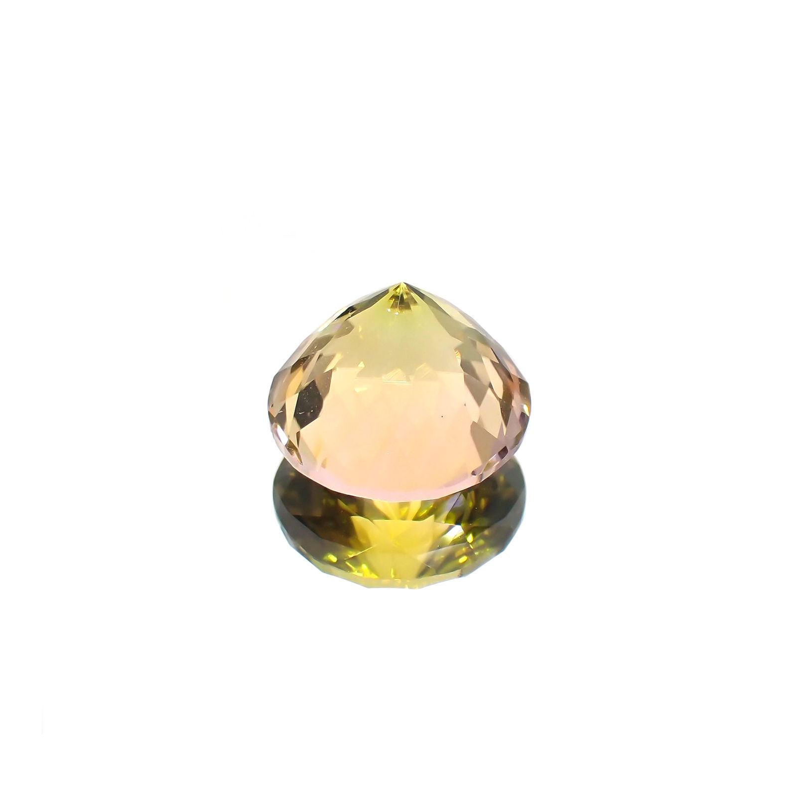 バイカラートルマリン(宝石名トルマリン)ナイジェリア産 4.349ct ソ付(彩珠)[231124210]10.2x10.2mm前後
