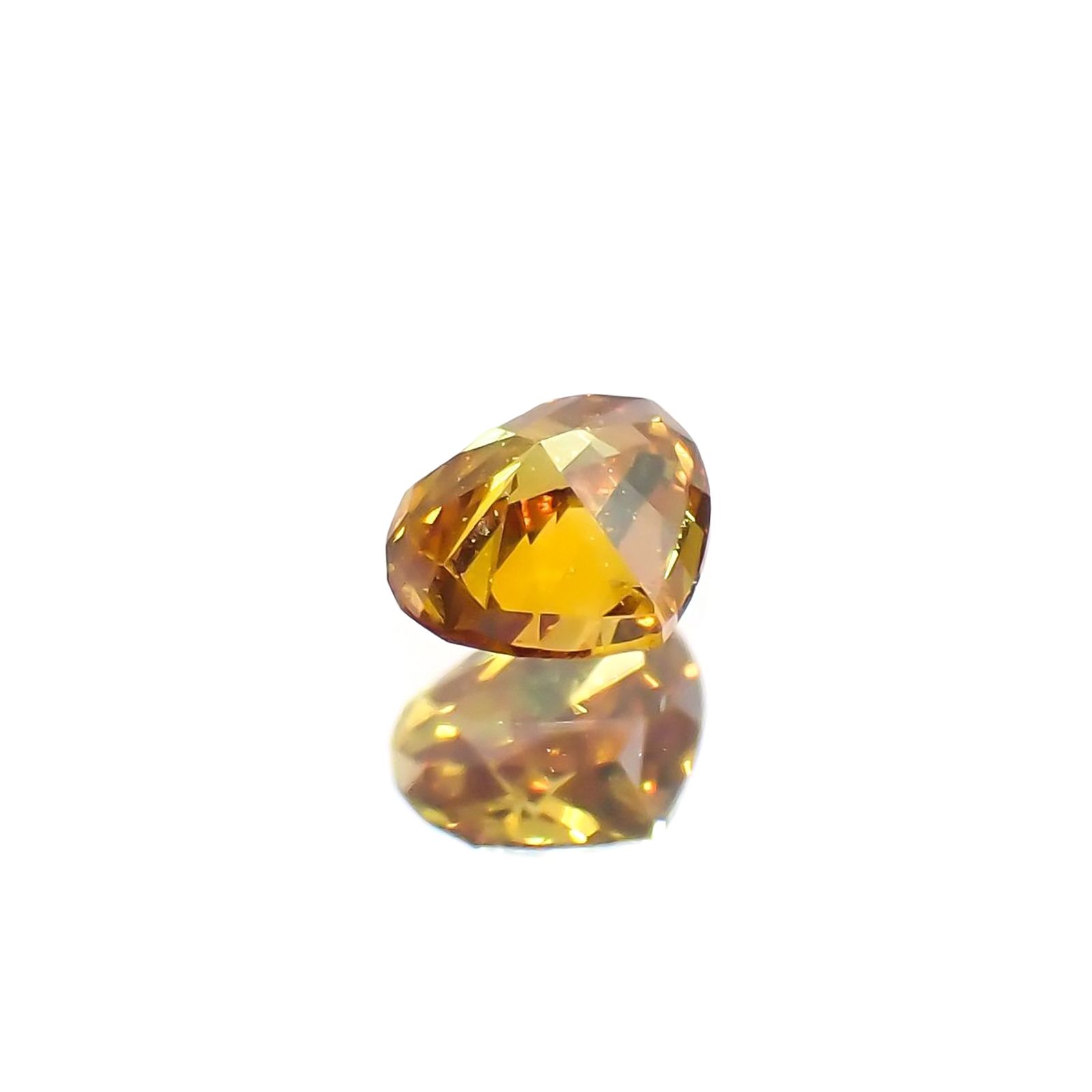 オレンジダイヤモンド SI-2 | FANCY DEEP YELLOW ORANGE(宝石名ダイアモンド) ソ付(CGL) 0.119ct / 2.74x3.33mm前後 [220115151]