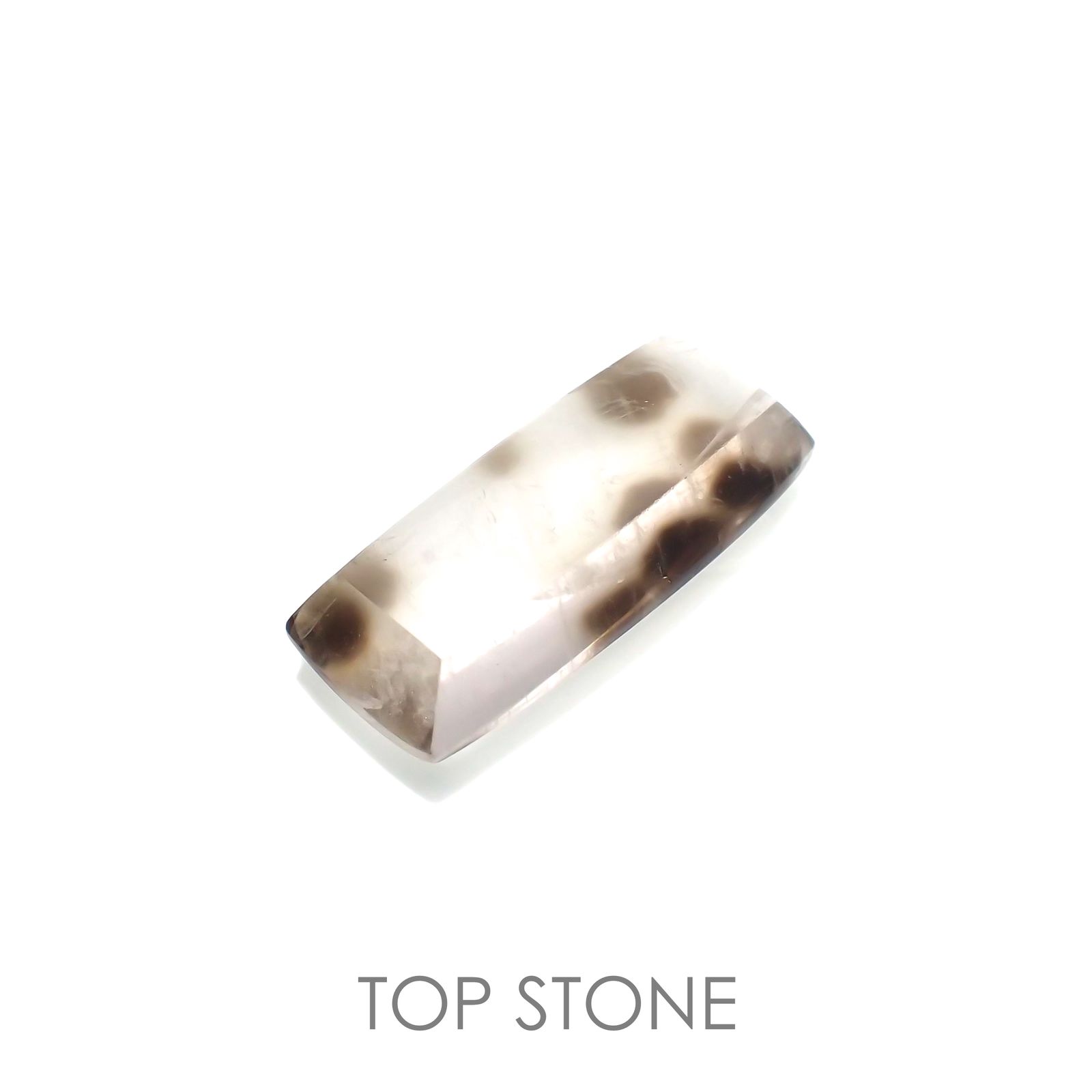 ダルメシアンクォーツ(宝石名ラジエーション・ダメージ・クォーツ) ブラジル産 14.05ct 識別済[210812887]25×10.8mm前後