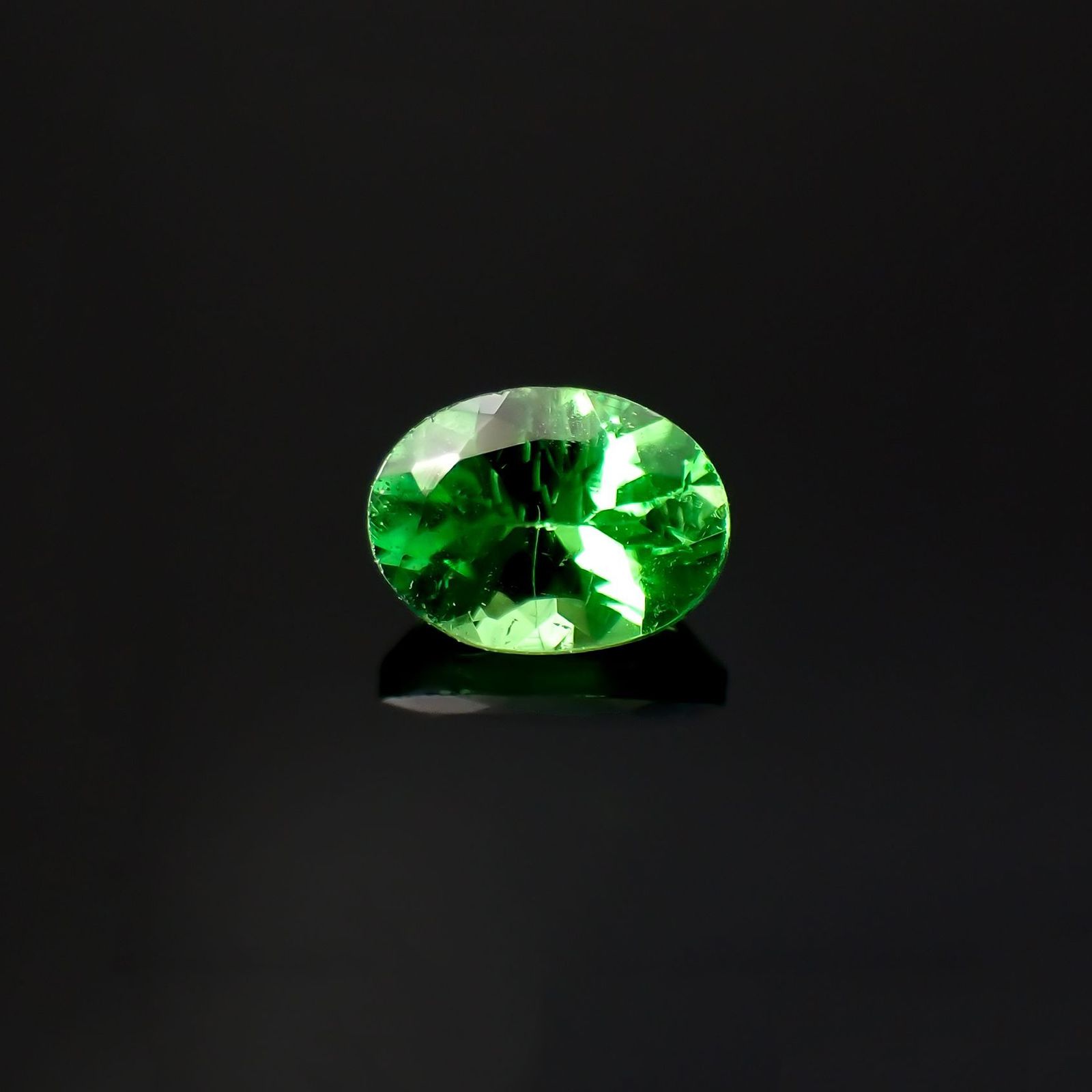 ツァボライト(宝石名ガーネット)タンザニア産 0.23ct 識別済[251018726]4.2x3.1mm前後