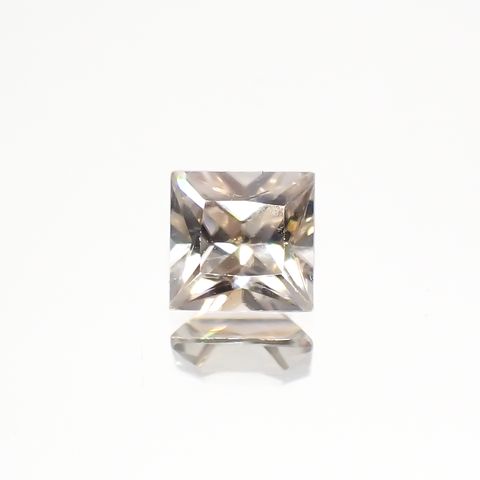 ◇プリンセスカット◇シャンパンカラージルコン スリランカ/カンボジア産 0.71ct[230521906]4.5x4.3mm前後
