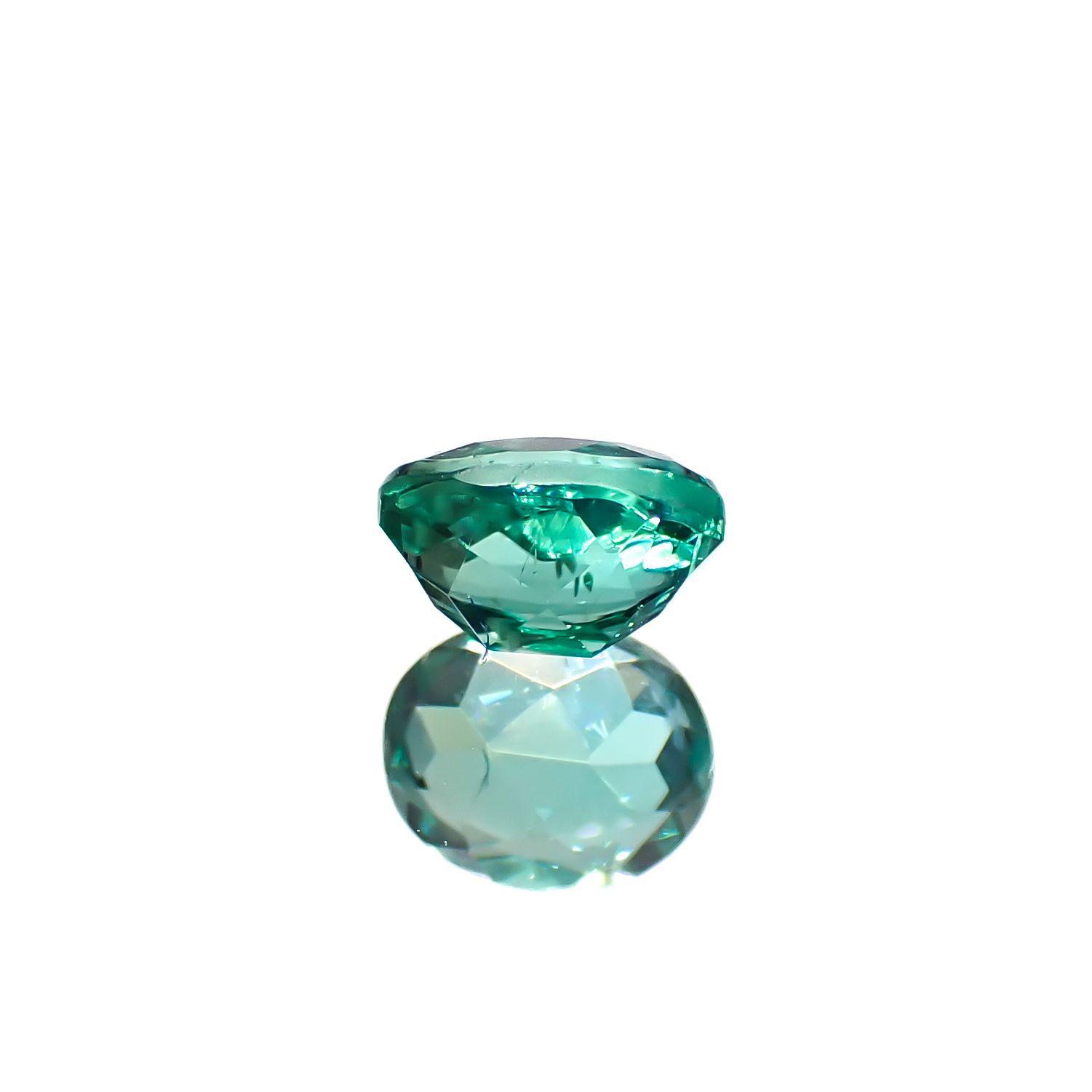 パライバトルマリン(宝石名トルマリン/別名パライバ・トルマリン)ブラジル・キントス鉱山産 0.485ct ソ付(宝貴協)[240928717]5.16x4.16mm前後