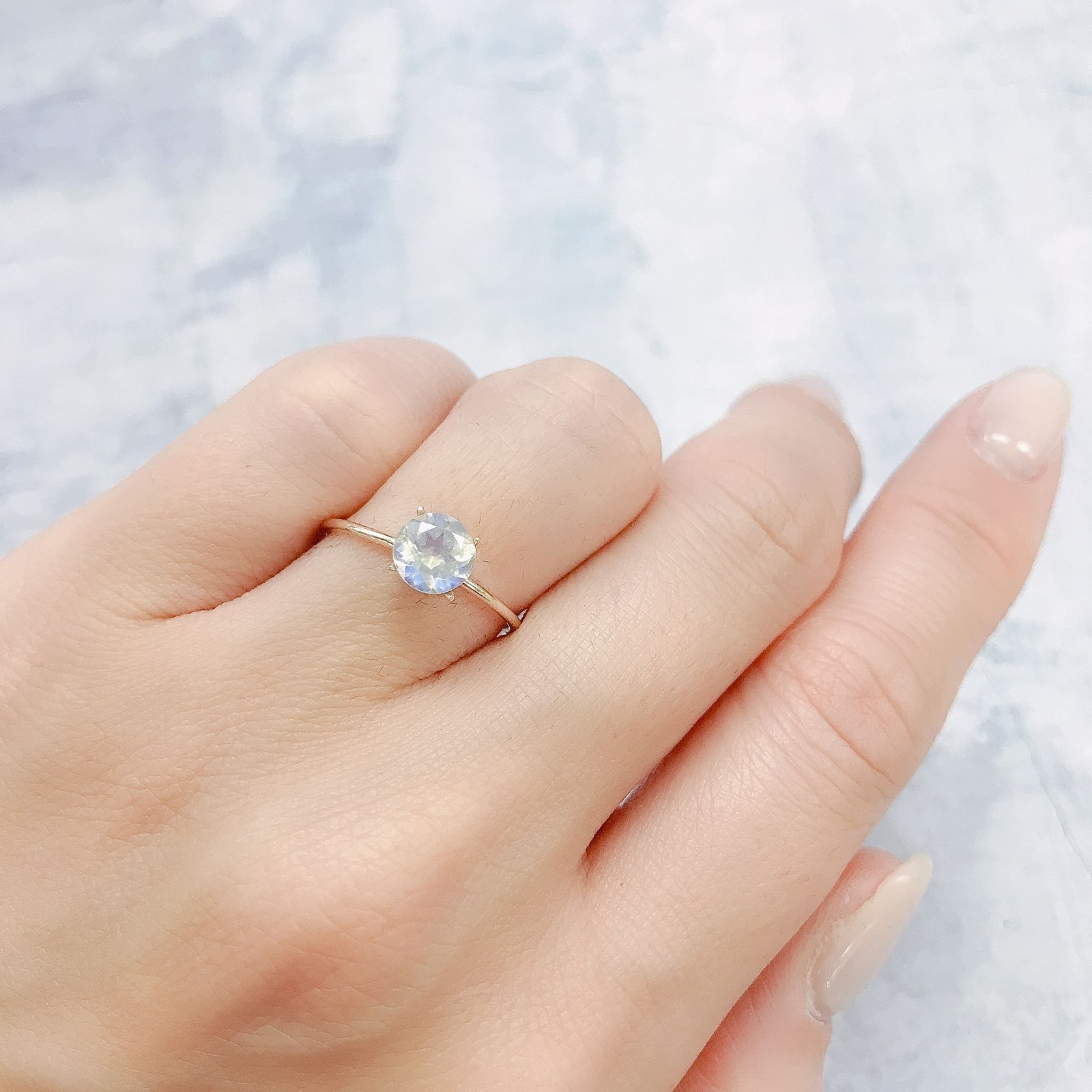 レインボームーンストーン(宝石名ラブラドライト)タンザニア産 0.65ct 識別済[220516039]6.1x6mm前後