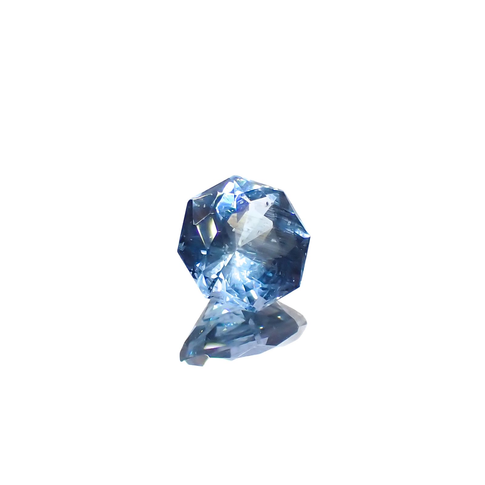 ◇オクタゴンカット◇アベンチュリンアクアマリン ブラジル・ミナスジェライス州産 0.79ct[240226005]5.9x5.9mm前後