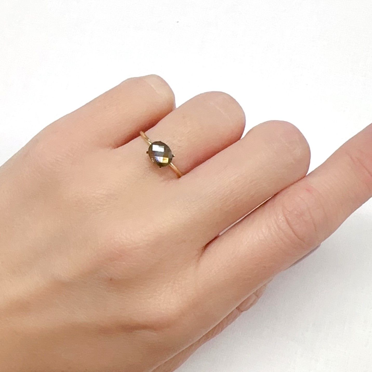 ◇チェッカーカット◇レインボーガーネット 日本・奈良県産 1.65ct[240125542]6.8x5.5mm前後