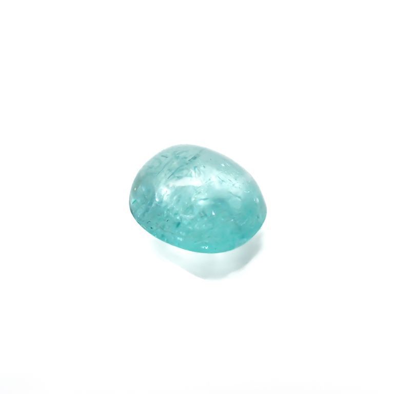 パライバトルマリン(宝石名トルマリン/別名パライバ・トルマリン)ブラジル・キントス鉱山産 0.792ct ソ付(宝貴協)[221018759]6.1x5.1mm前後