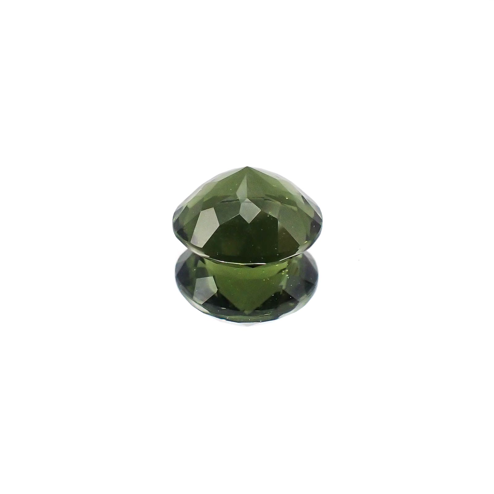 <ランダムセレクト1個販売> モルダバイト(宝石名モルダバイト) ラウンドカット 発見地：旧チェコスロバキア 3.50ct前後 識別済[20073983]11×11mm前後