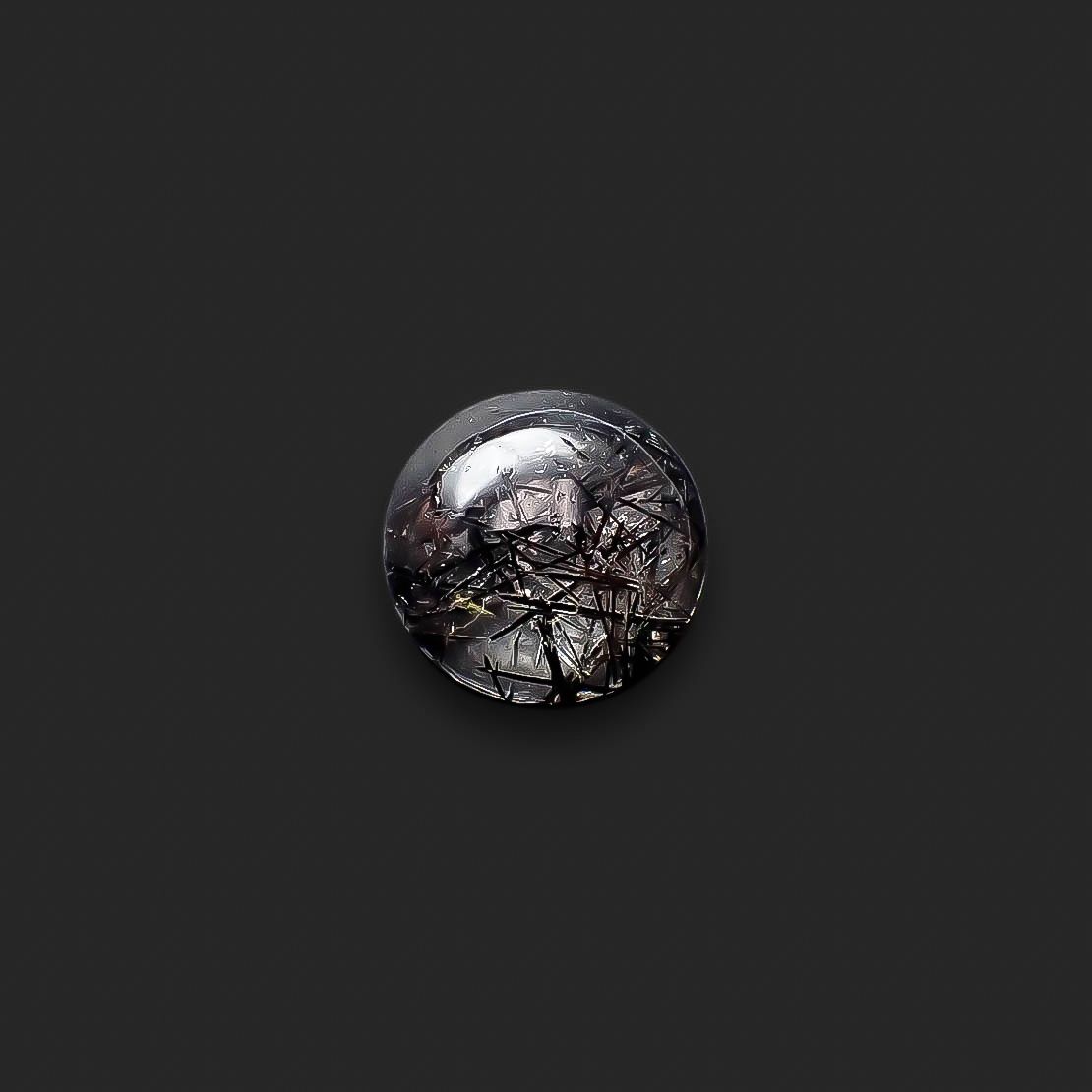 ブラックトルマリンインクォーツ ブラジル産 8.44ct[240427059]14.1x14.1mm前後