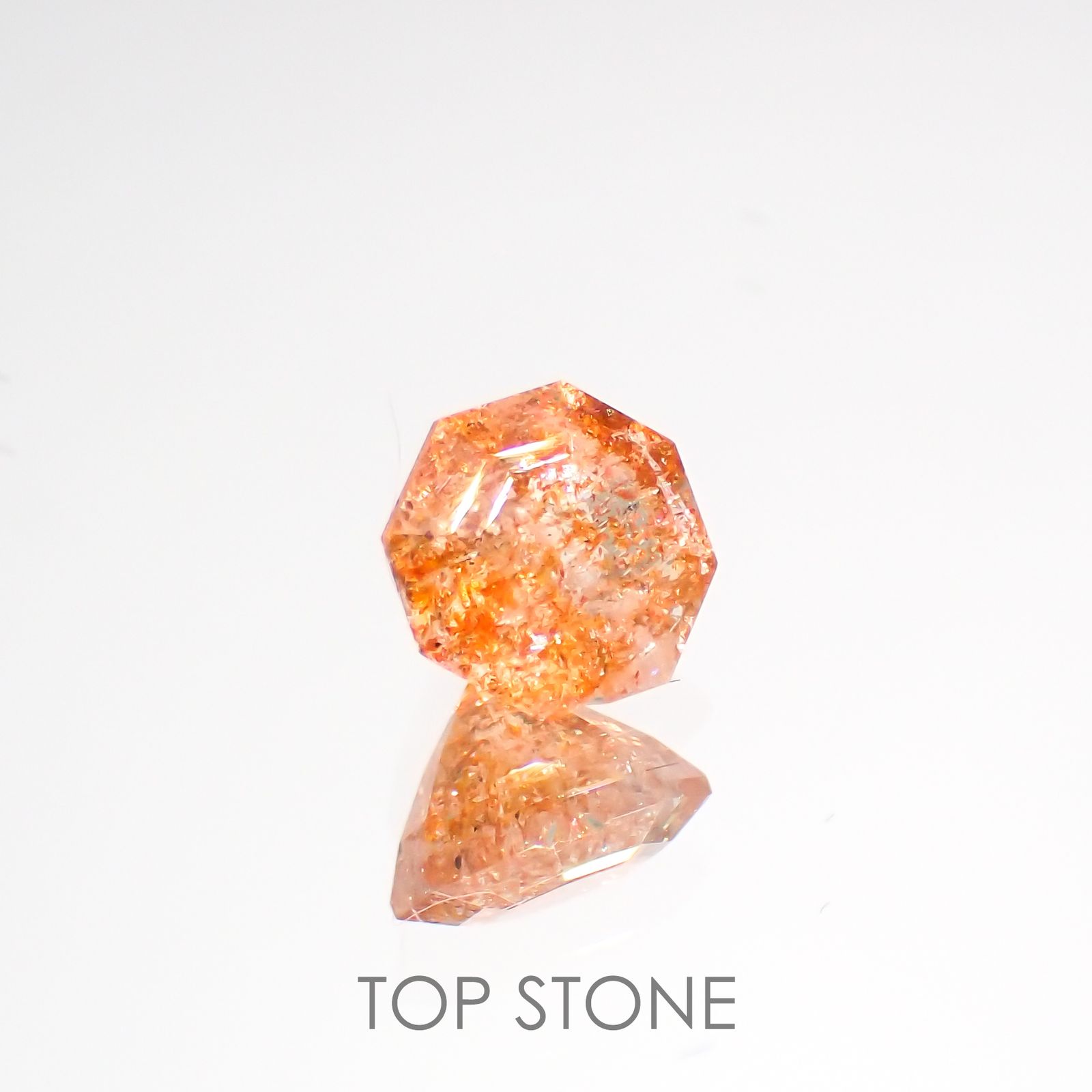 ◇オクタゴンカット◇イリュージョンサンストーン インド産 0.54ct[220115495]5x5mm前後