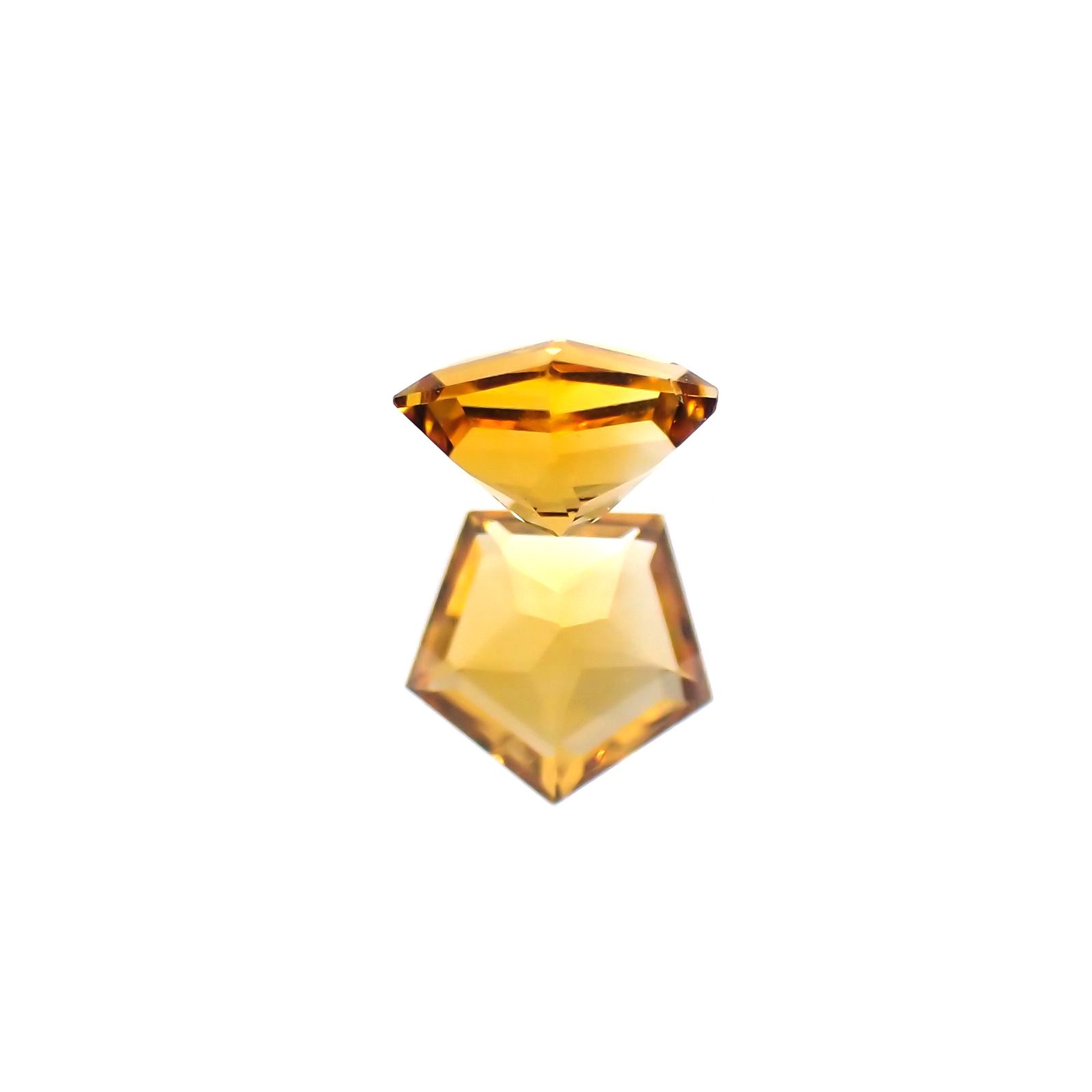 <ランダムセレクト1個販売> ◇ペンタゴンカット◇シトリンSA(宝石名シトリン) ブラジル産 0.21ct前後 識別済[210510431]3.9×4.2mm前後