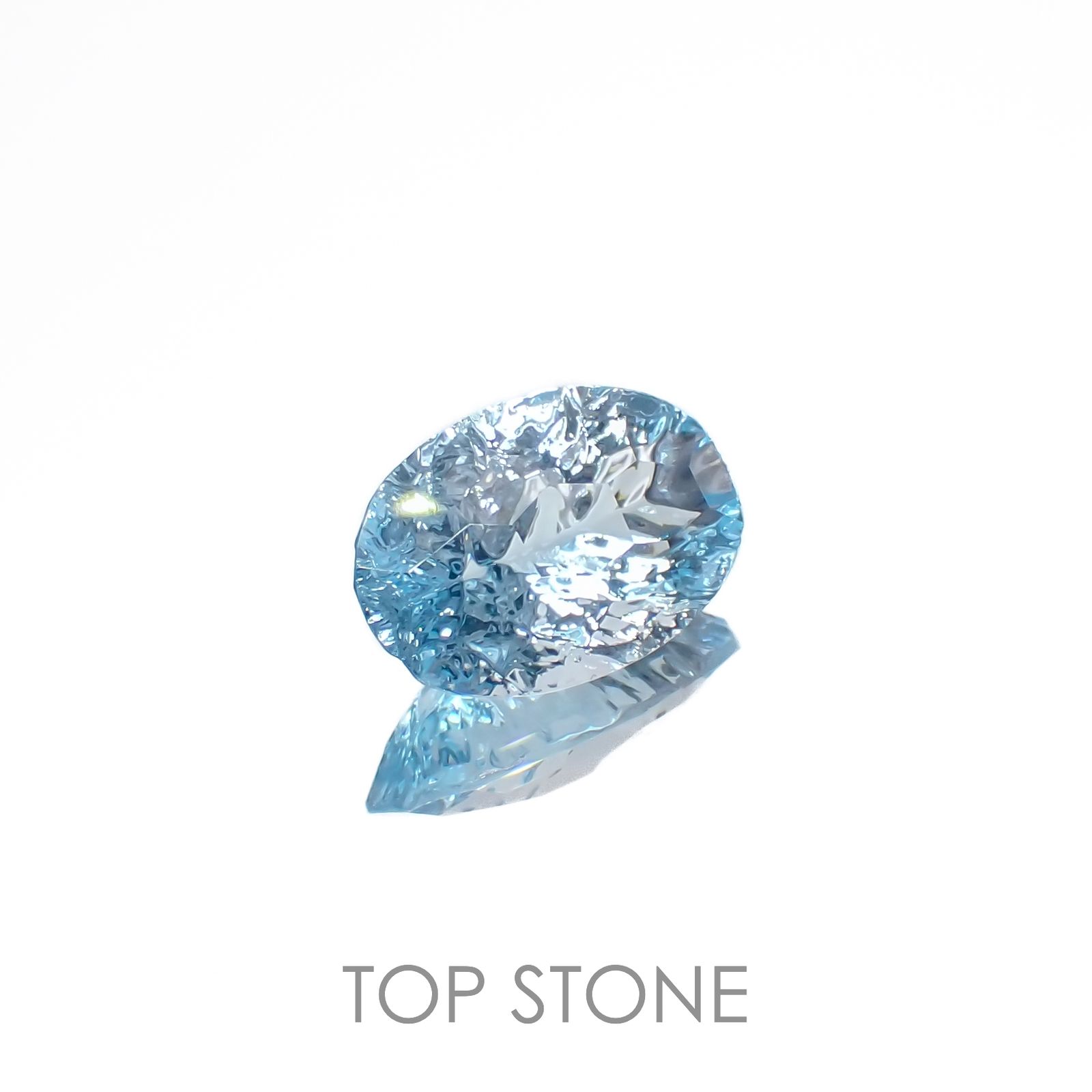 ◇カスタムカット◇ブルートパーズ ブラジル産 3.50ct[221219333]12x8.1mm前後