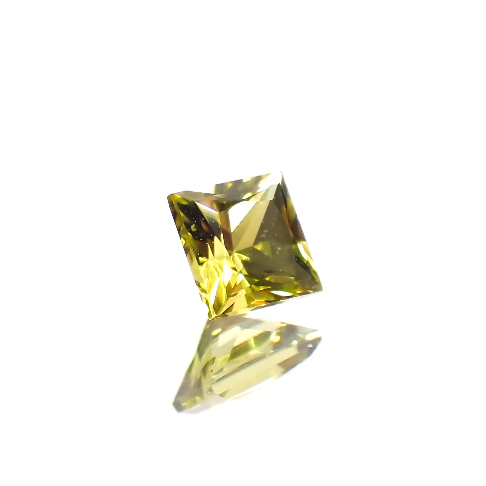 ◇プリンセスカット◇カナリートルマリン ザンビア・カナリー鉱山産 0.15ct[230823157]2.9x2.9mm前後