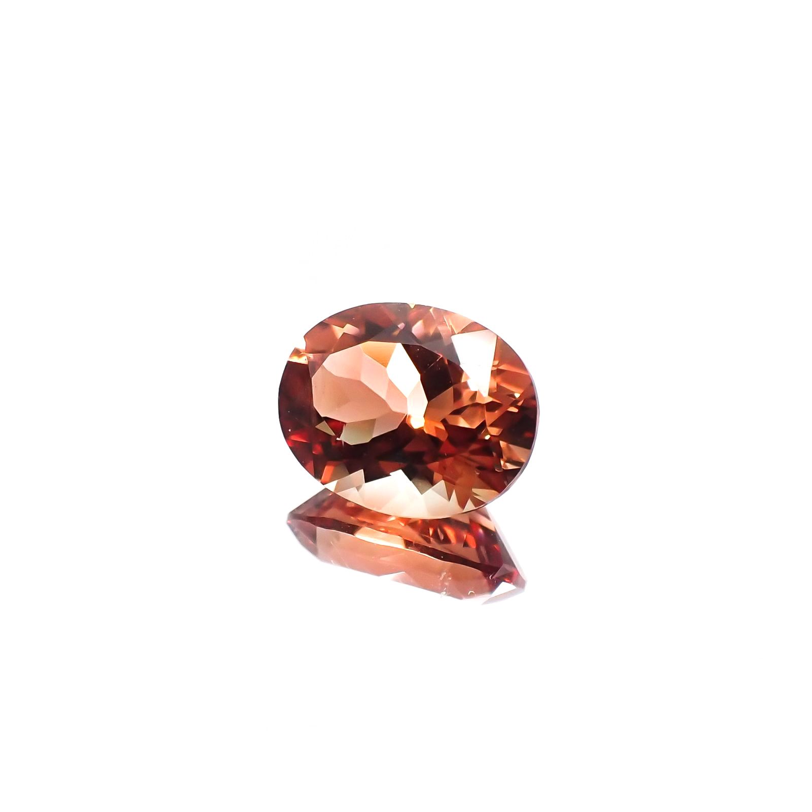 オレゴンサンストーン(宝石名オレンジ・ラブラドライト) アメリカ・オレゴン州産 1.660ct ソ付(彩珠)[250711629]8.9×7.1mm前後
